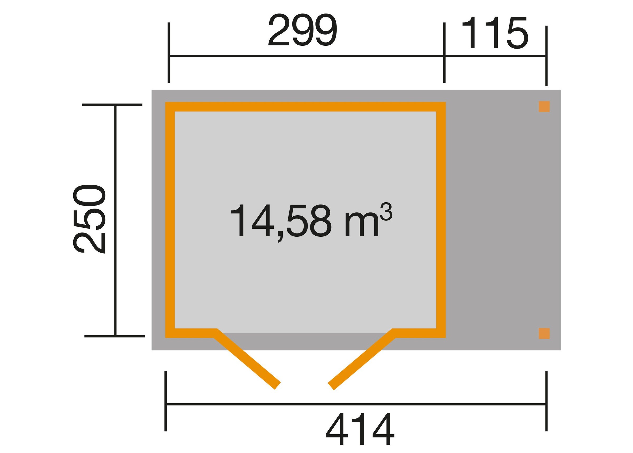 weka Gartenhaus »321 A Gr.5, natur, 19 mm, Anbau 115 cm«