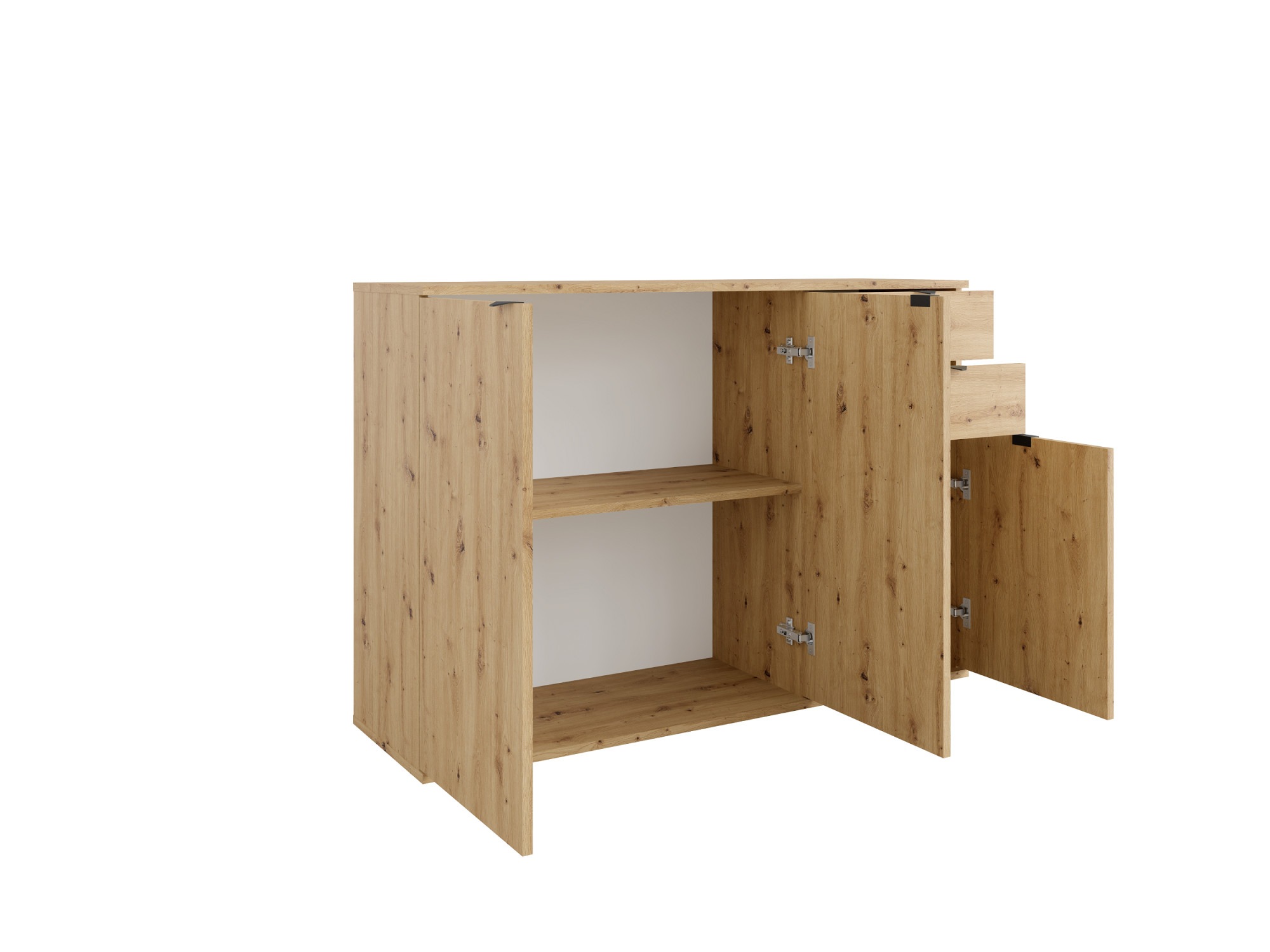 OTTO home Kommode »THALIAANA Sideboard mit 3 Türen und 2 Schubladen, Breite 120 cm« Schrank in 3 Farben erhältlich, schwarze Metallgriffe, viel Stauraum