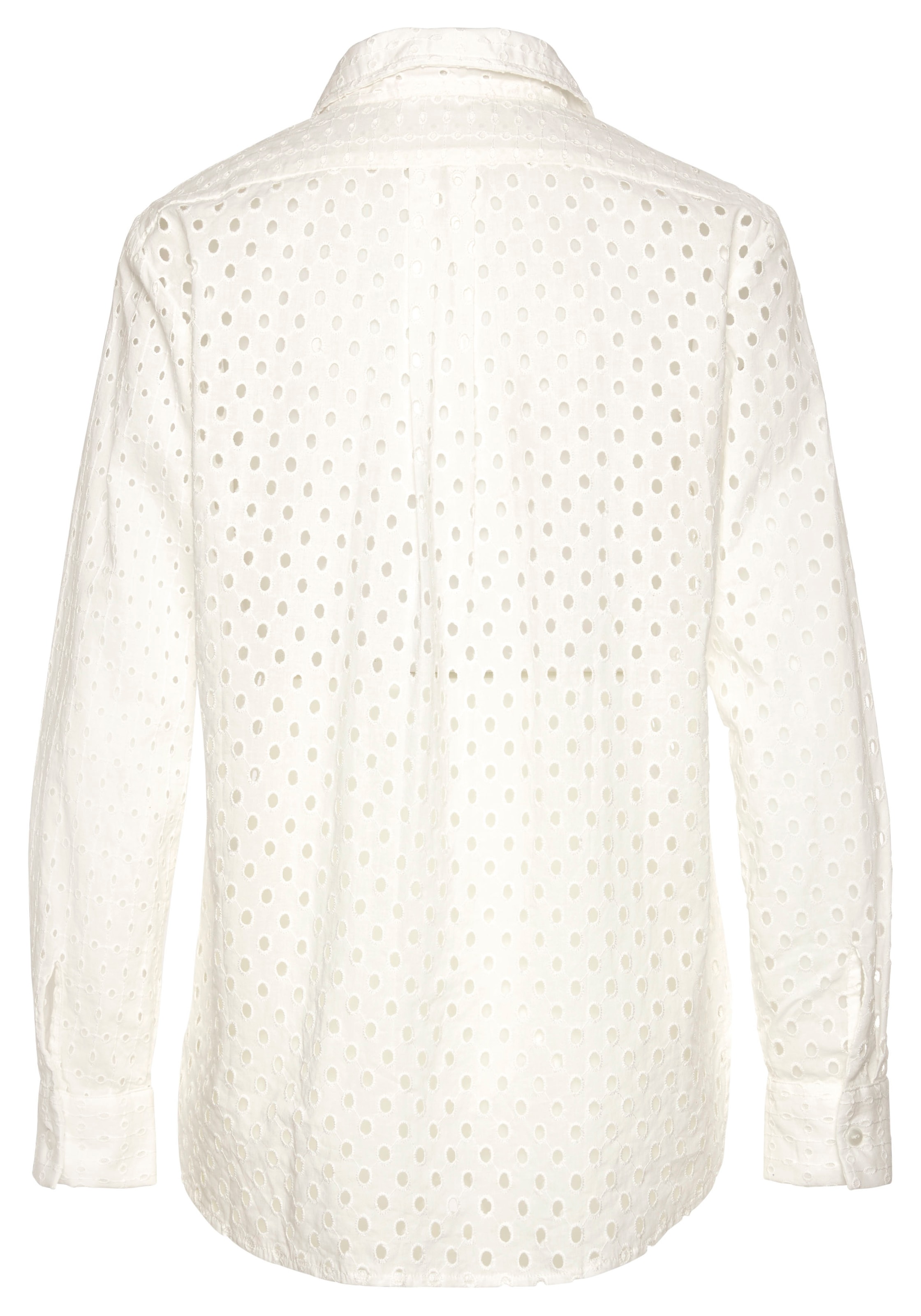 LASCANA Langarmbluse, mit Lochmuster und Blusenkragen, Damenbluse, casual-elegant