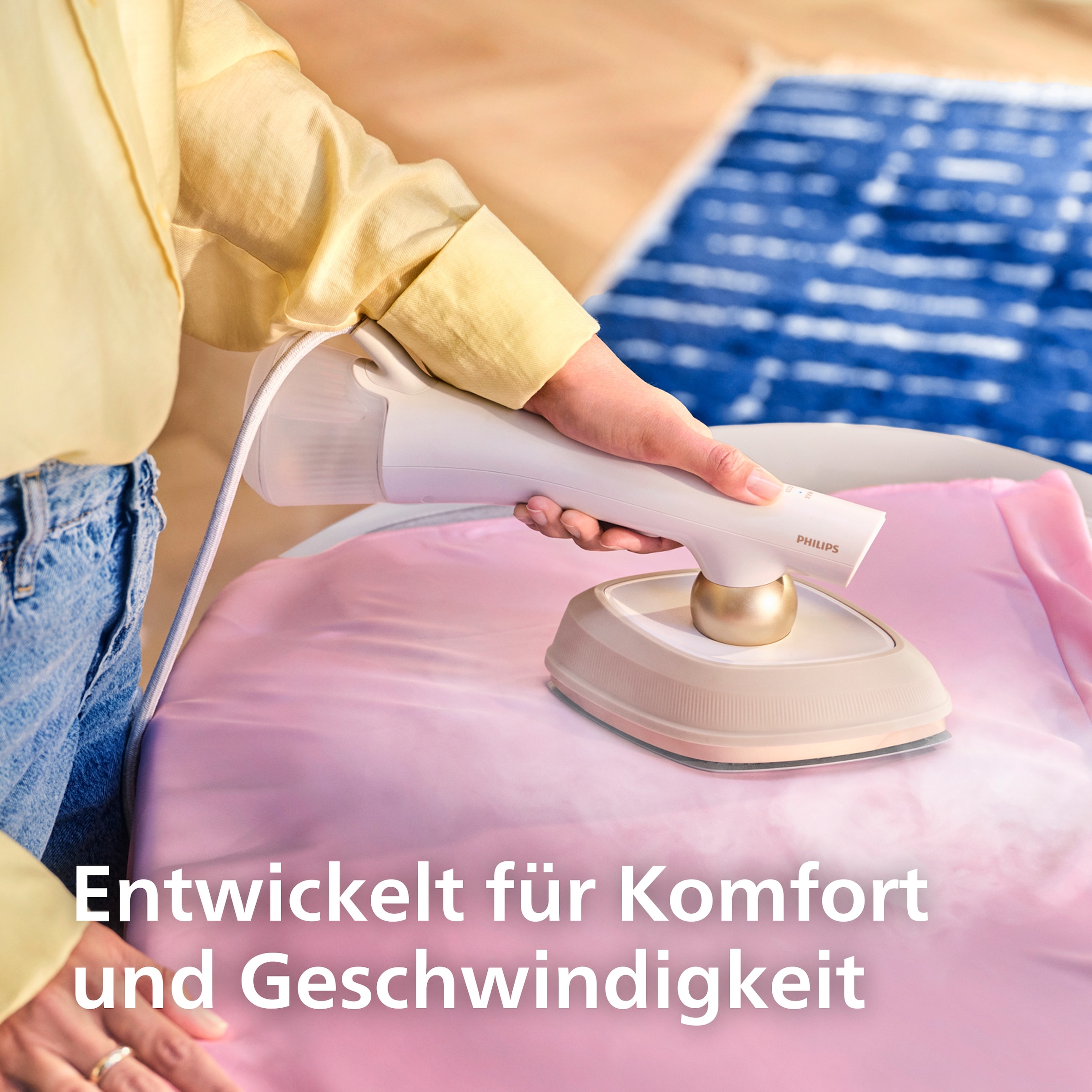 Philips Dampfbügeleisen »GC213/10 OneTurn 2-in-1 Bügeleisen & Steamer, StyleMat & Dock inkl.« 1800 W SteamGlide Plus, 200ml Wasserbehälter und 90 g Dampfstoß