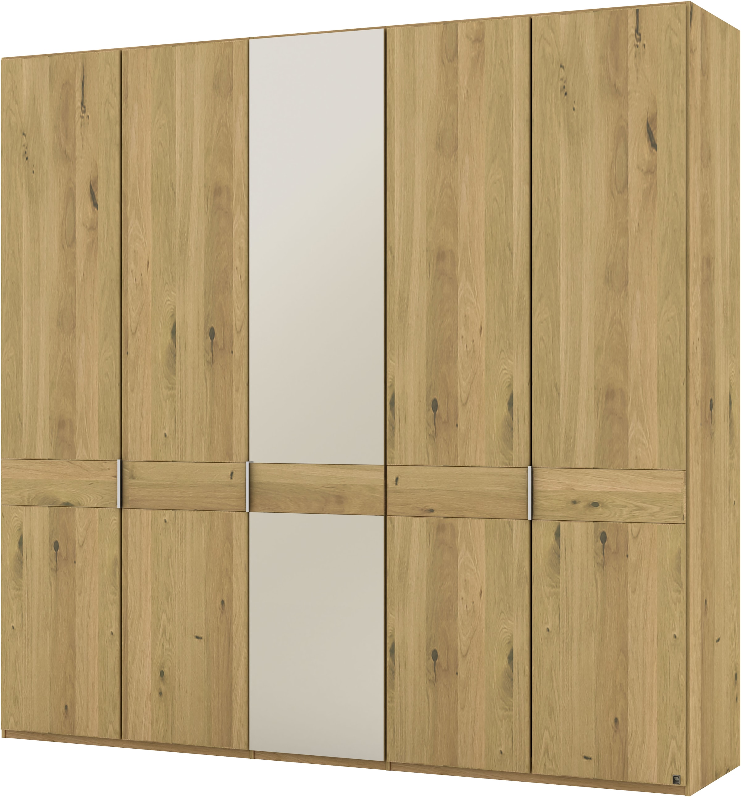 Musterring Drehtürenschrank »Savona, Kleiderschrank, Schrank, Garderobe, teilmassiv Eiche«, (mit Türdämpfern, mit Spiegel oder Glas, extra Böden, MADE IN GERMANY), Türen in Bianco-Eiche massiv, Spiegel-/Glastüren, verschiedene Größen