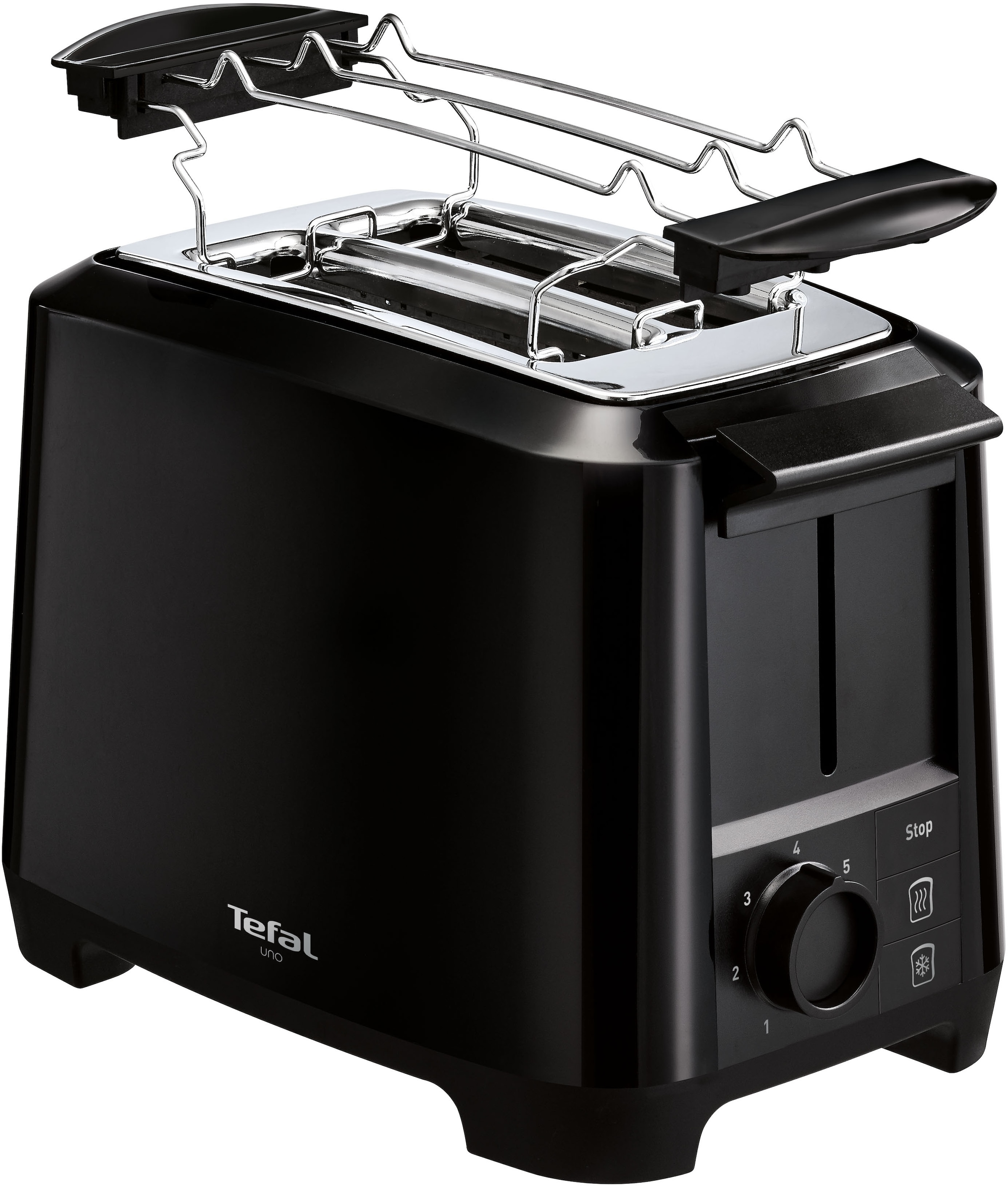 Tefal Toaster »TT1408 Uno«, 2 kurze Schlitze, 800 W, 2-Kammern, Brötchenaufsatz, variable Schlitzbreite, 7 Bräunungsstufen