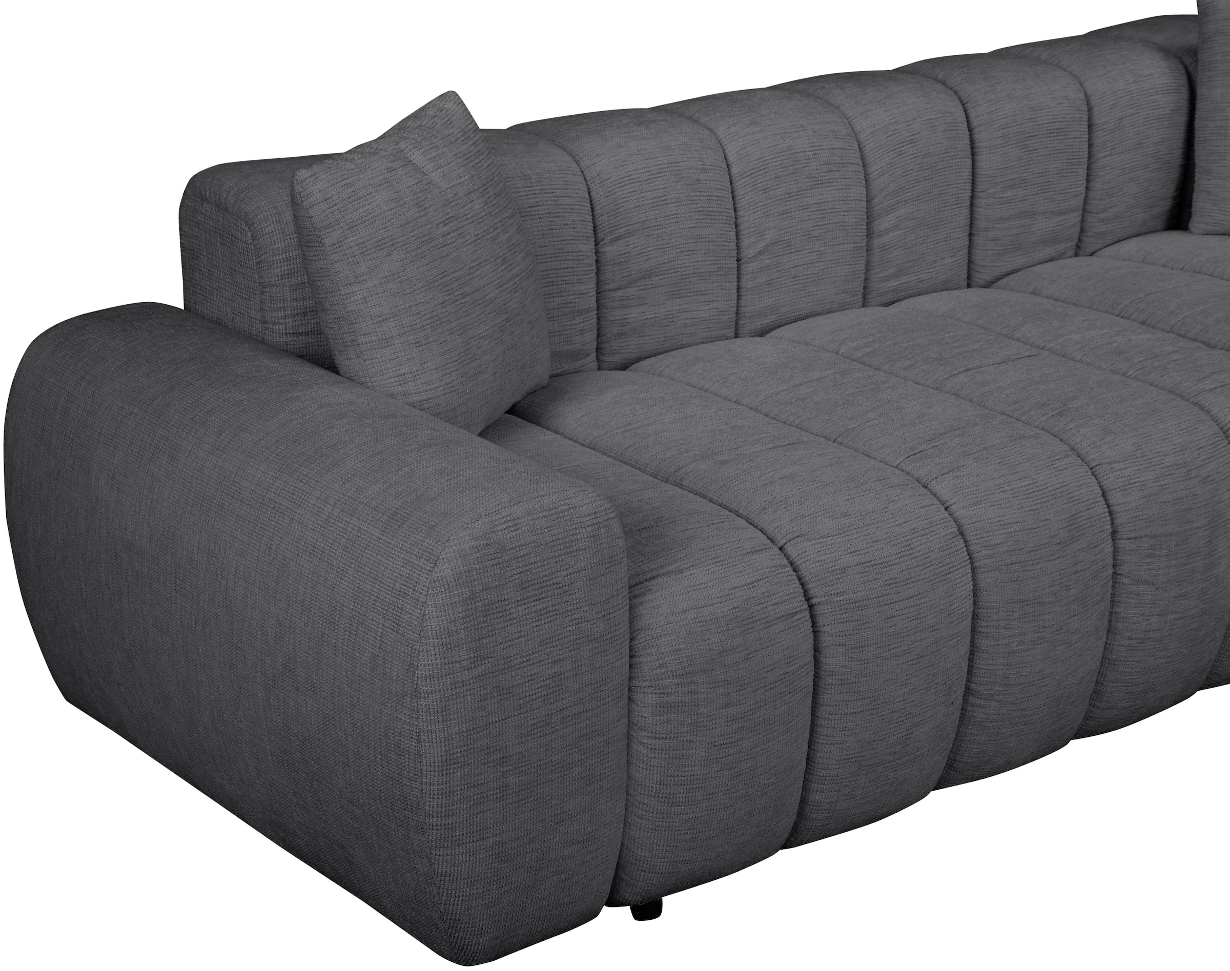 OTTO home Ecksofa »LAURRENT mit Schlaffunktion, Feinstruktur, L-Form, 246 cm« Liegefläche (123/191cm), Bettkasten, Taschenfederkern u. Topper