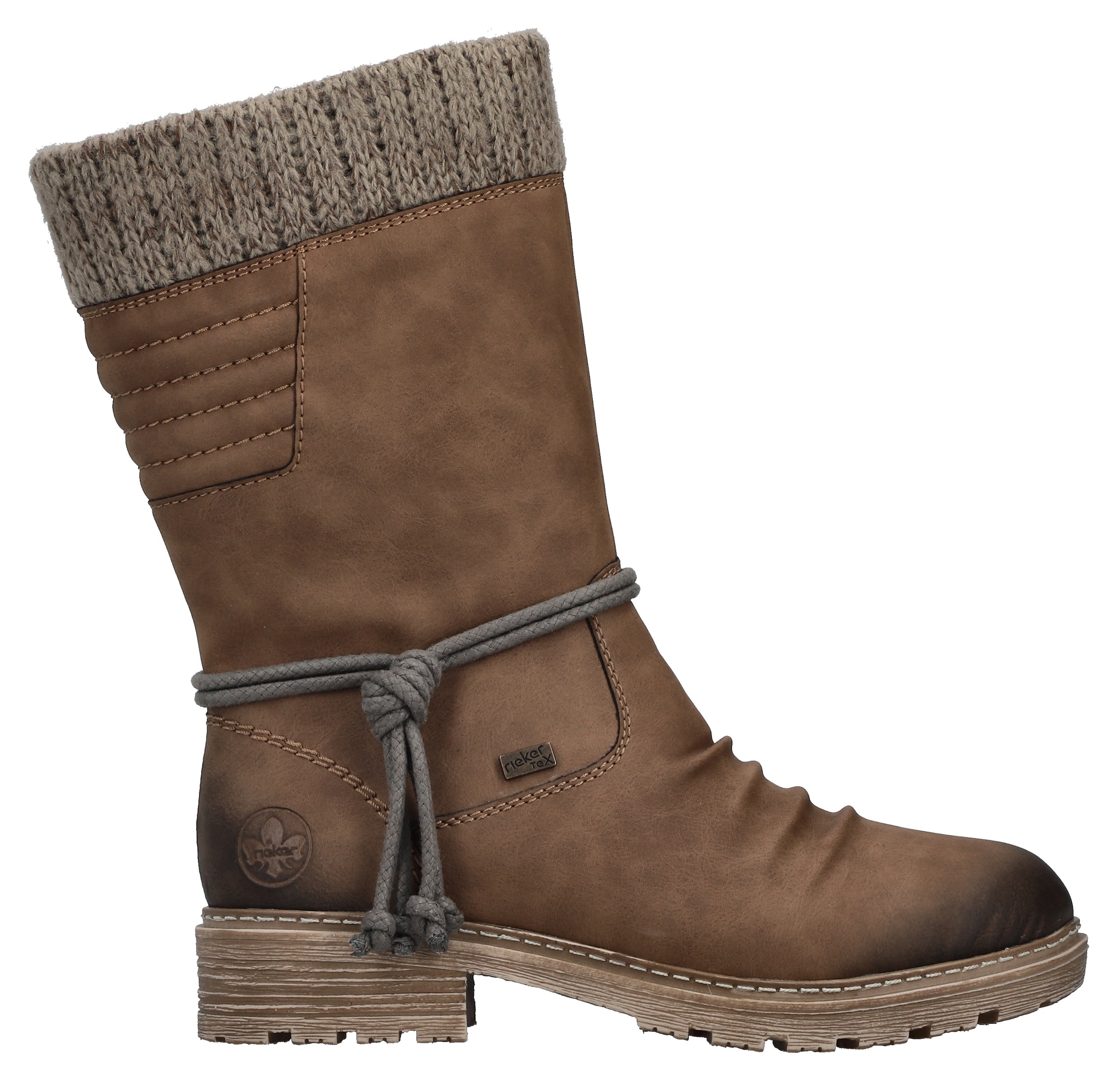 Rieker Winterstiefel  , Winterboots, Blockabsatz, TEX-Membran, mit gestricktem Schaftrand