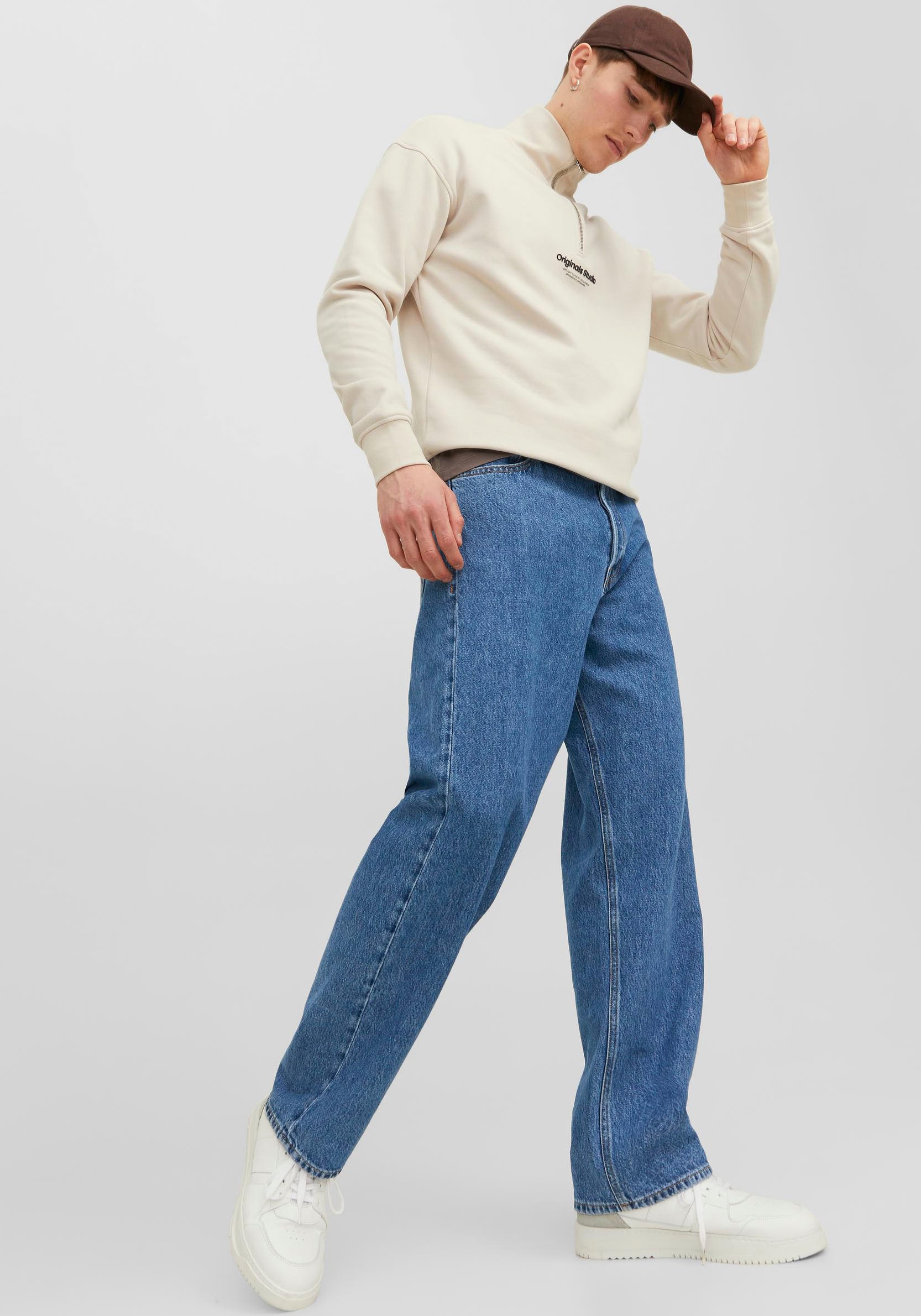 Jack & Jones Relax-fit-Jeans »JJIALEX mit cleanem Look und Taschenvielfalt«, mit Gürtelschlaufen