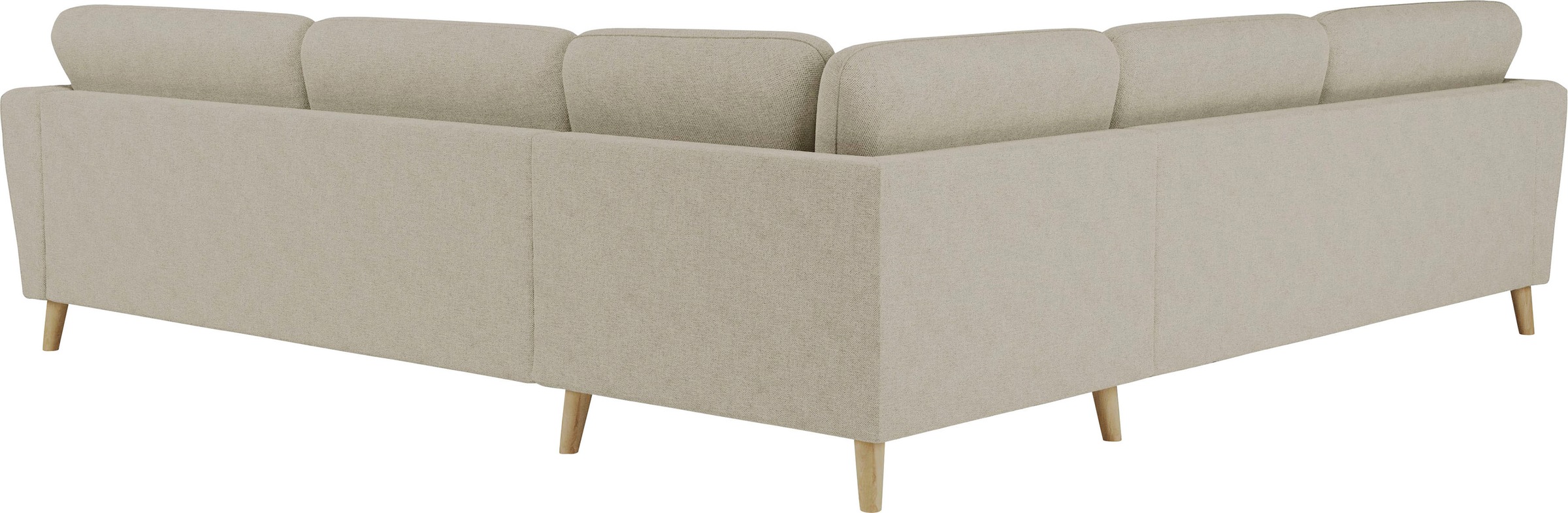 Home affaire Ecksofa »MARSEILLE 278/278 cm, L-Form, Webstoff, Flachgewebe, Filzoptik«, gleichschenklig, Massivholzbeine, Landhausstil, Wellenunterfederung