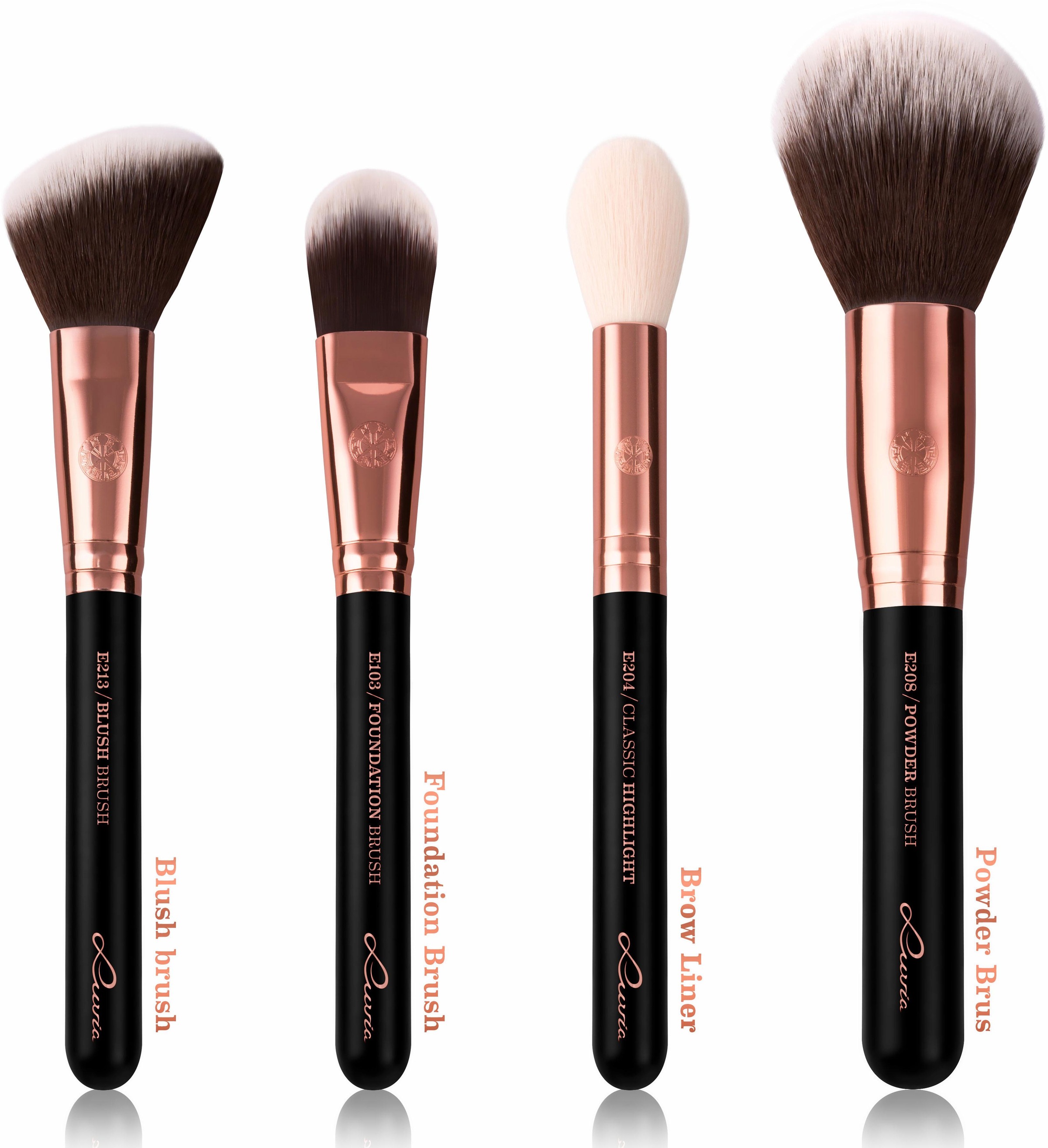 Luvia Cosmetics Kosmetikpinsel-Set »Essential Brushes - inkl. vegan Pinseltasche), bei tlg., (15 ♕ Black Diamond«