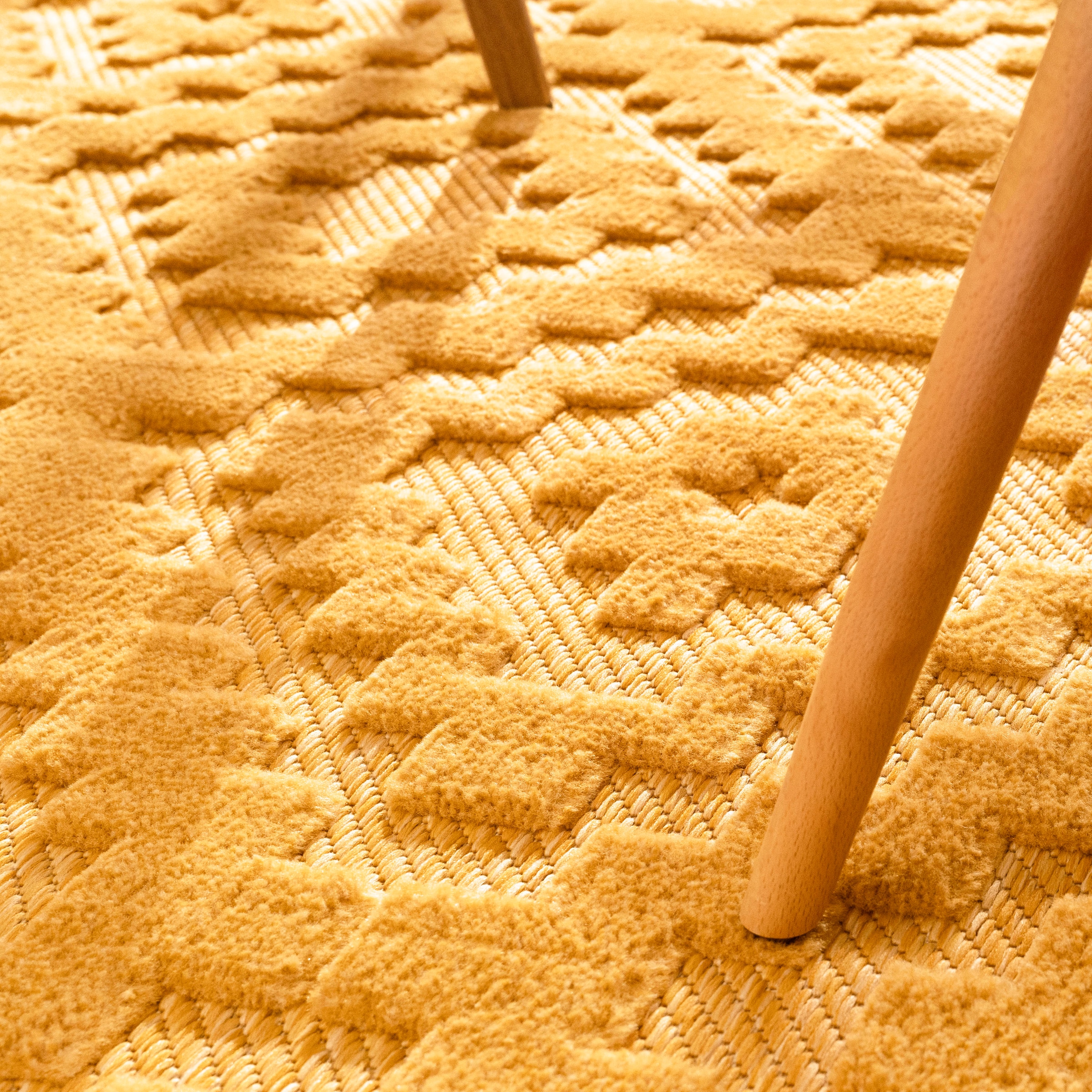 Paco Home Teppich »Livorno Outdoor geeignet Rauten Uni-Farben, Hoch-Tief Muster, Scandi, rechteckig, 672«, Effekt