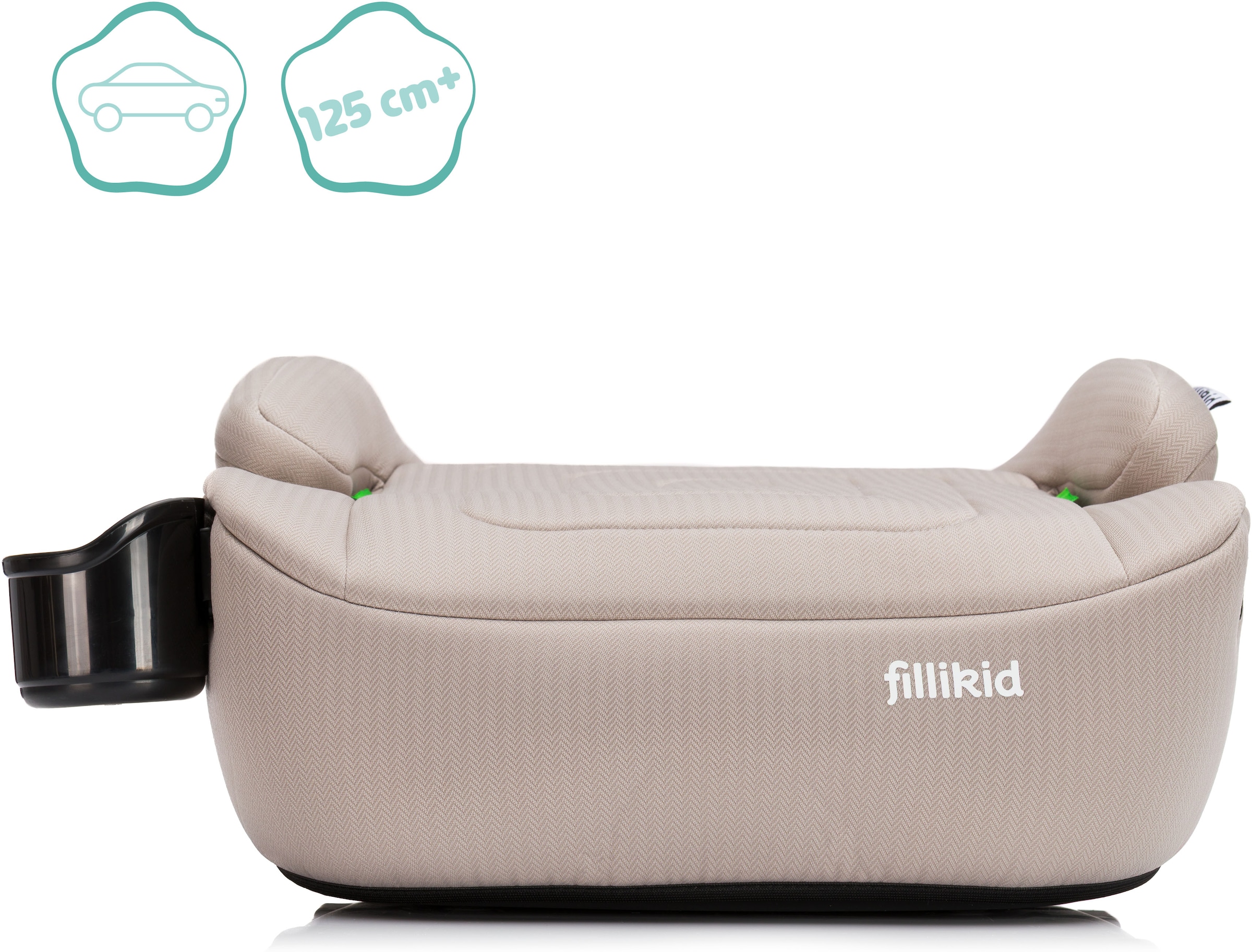 Fillikid Kindersitzerhöhung »Flip Deluxe, Auto mit verstellbarem Iso-Fix« mit Flaschenhalter