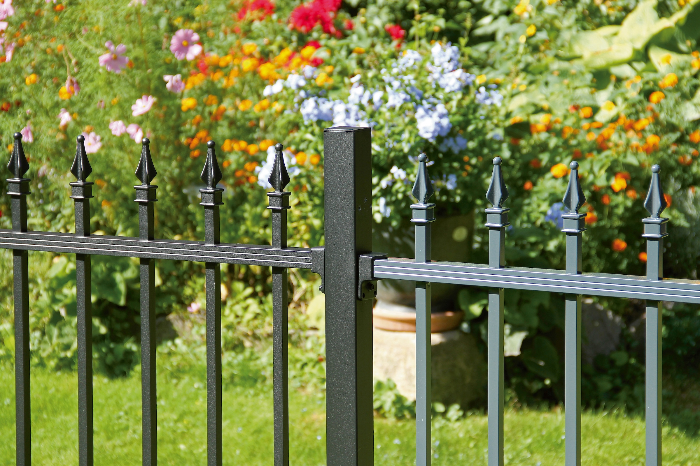 Alberts Metallzaun »Anbauset Chaussee« Höhe: 100 und 120 cm, Breite: 200 cm, zum Einbetonieren