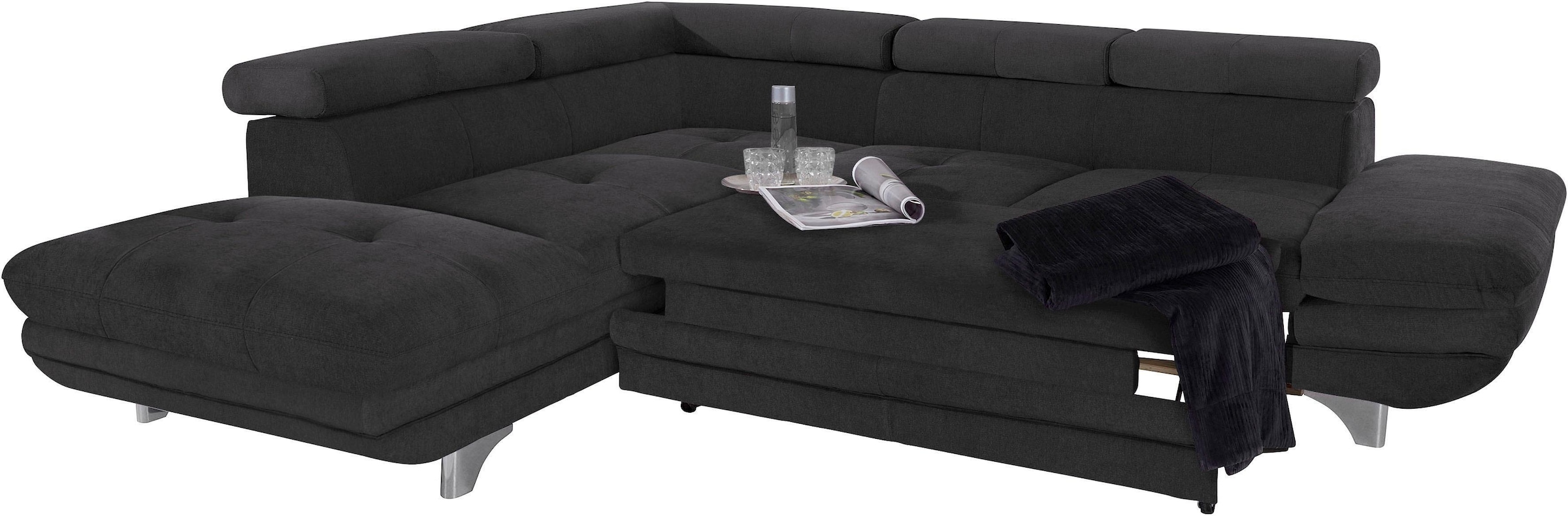 COTTA Ecksofa »Enterprise L-Form«, inklusive Kopf- und Armteilverstellung, wahlweise mit Bettfunktion