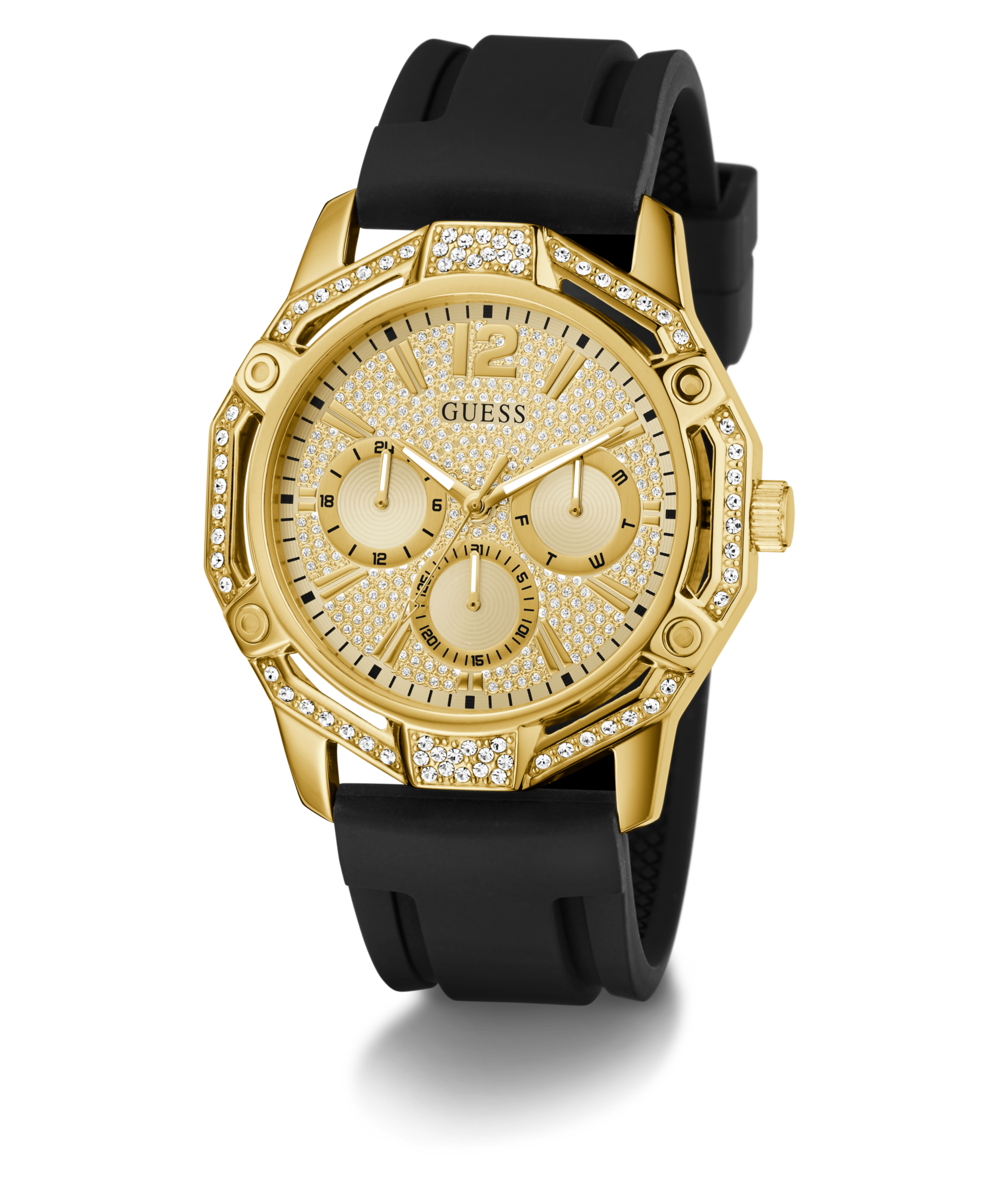 Guess Multifunktionsuhr »REGAL« Quarzuhr, Armbanduhr, Herrenuhr, Silikonarmband, Datum