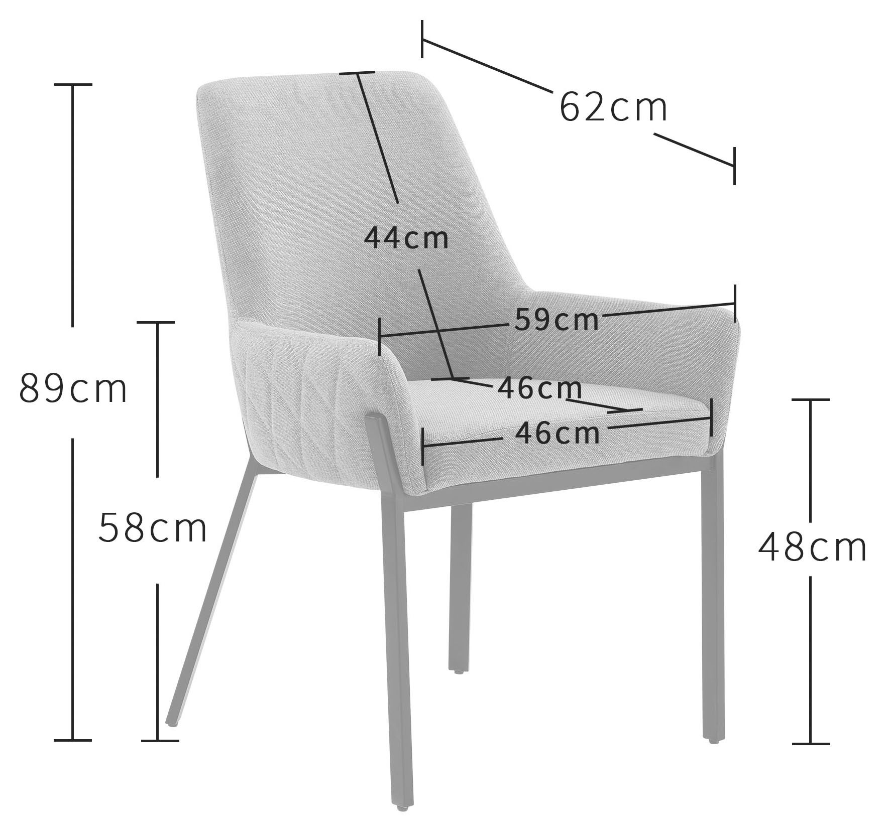 OTTO home Stuhl »Lome« () 1 Stk.mit pflegeleichtem Webstoff Bezug, Metallgestell, Sitzhöhe 49 cm
