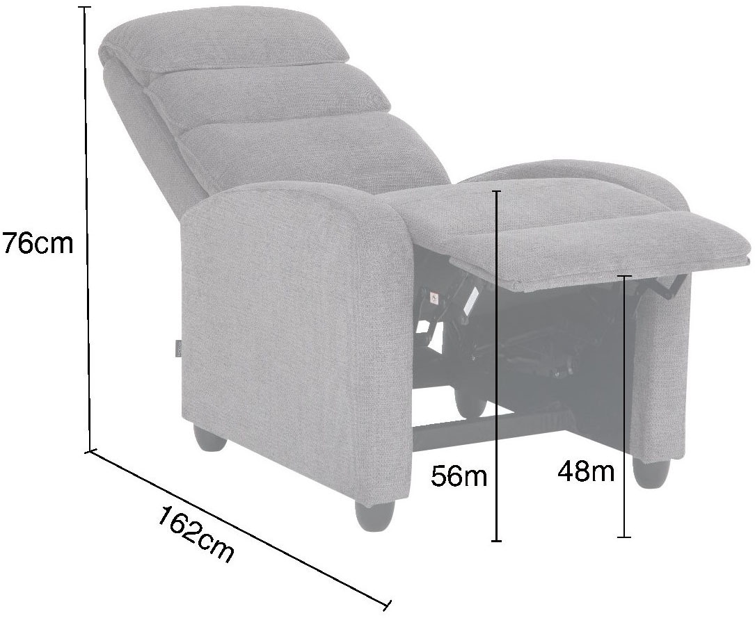 Home affaire Relaxsessel »BERVILLE, TV-Sessel, Ruhesessel mit Schlaffunktion, Webstoff«, Liegesessel mit manueller Relaxfunktion
