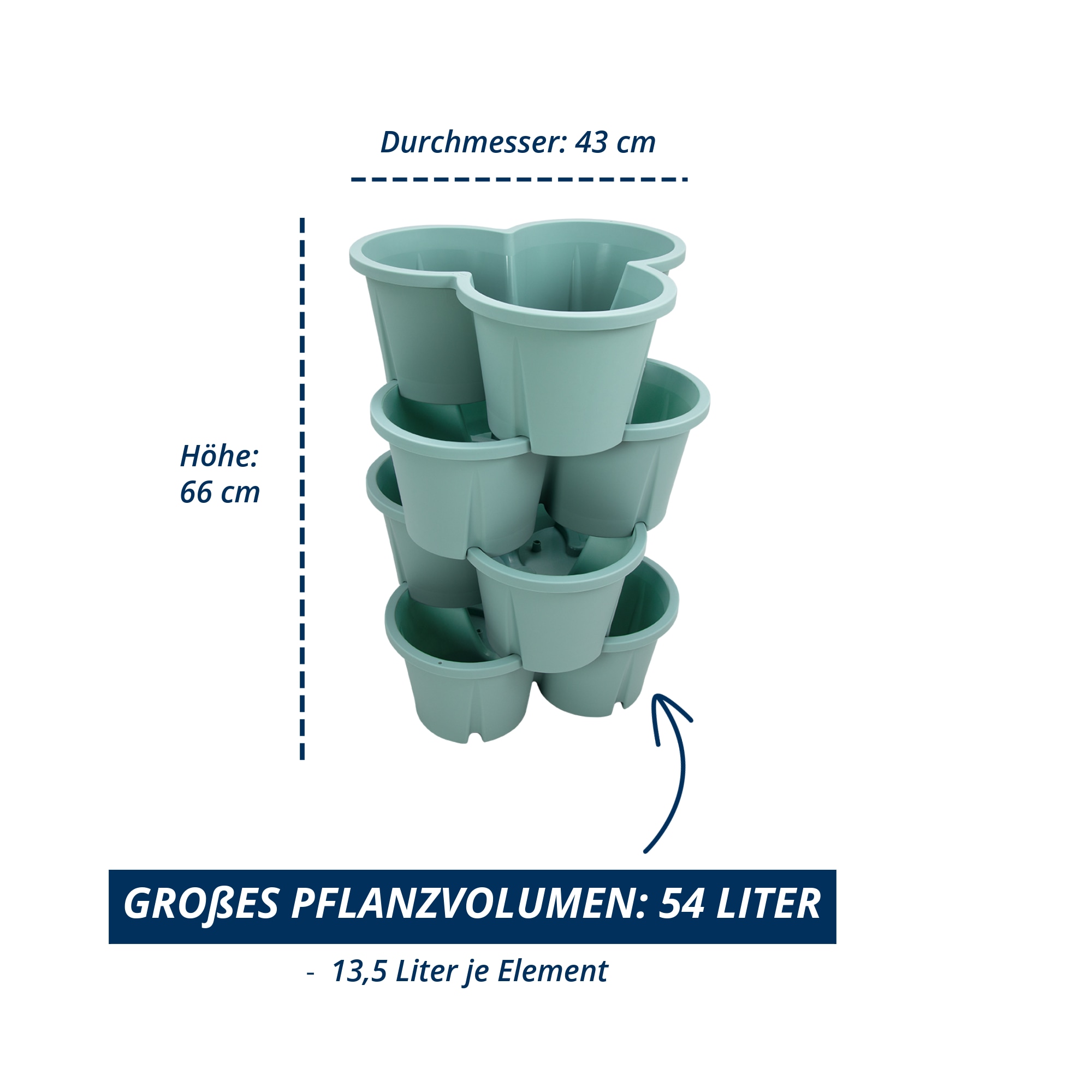 KHW Pflanzkübel »Pflanzturm Demeter« Vertikales Gärtnern auf kleinstem Raum, verschiedene Farben