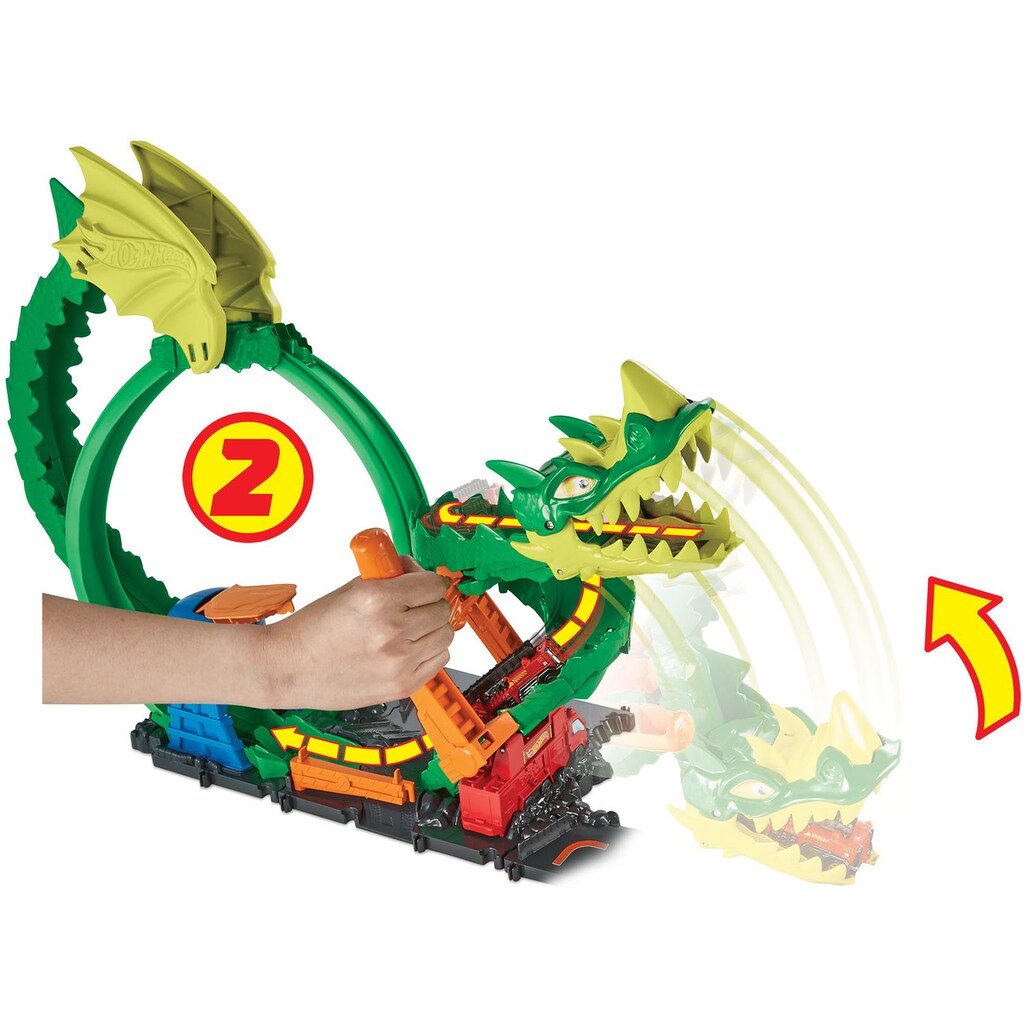 Hot Wheels Autorennbahn »City Drachen-Angriff Looping Set«