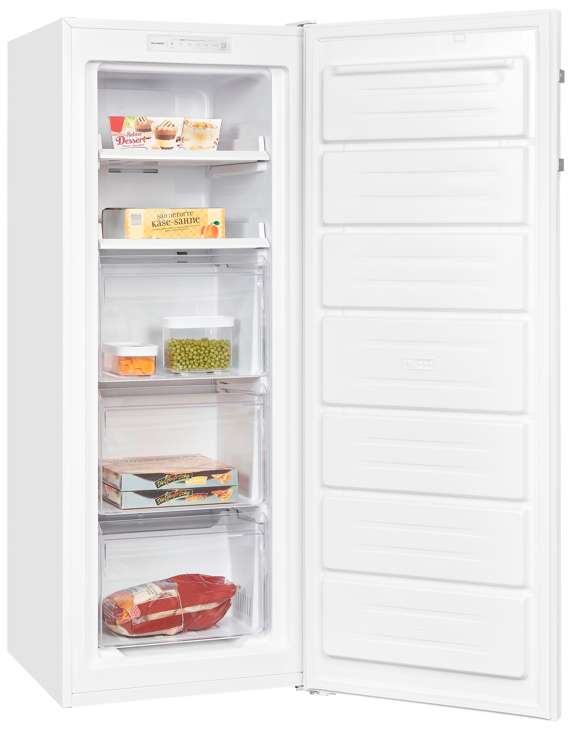 exquisit Gefrierschrank »GS231-NF-H-040D weiss«, 143 cm hoch, 54 cm breit, 161 Liter Nutzinhalt, NoFrost, Schnellgefrieren