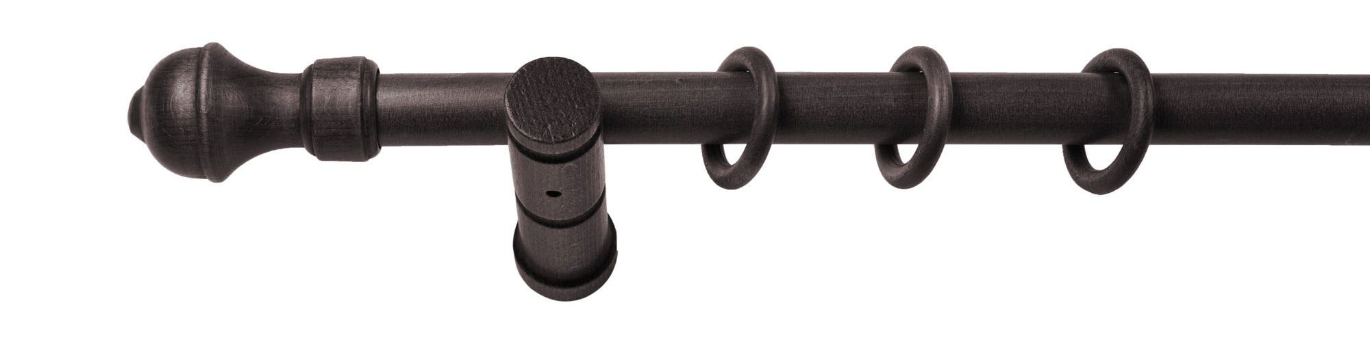 SN DECO GROUP Gardinenstange »Ares« 1 läufig-läufig Fixmaß 28 mm, Holz, verschiedene Längen und Farben, Komplettset