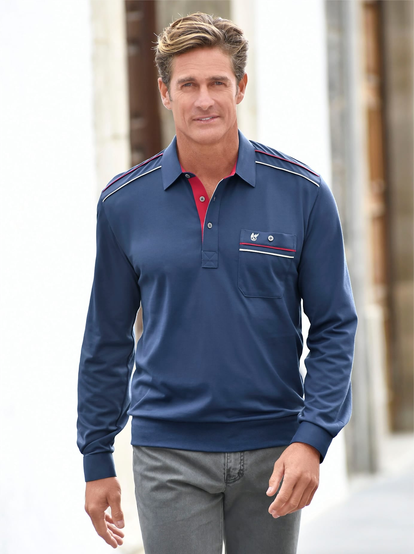 Classic Poloshirt »Langarm-Poloshirt«, (1 tlg.)