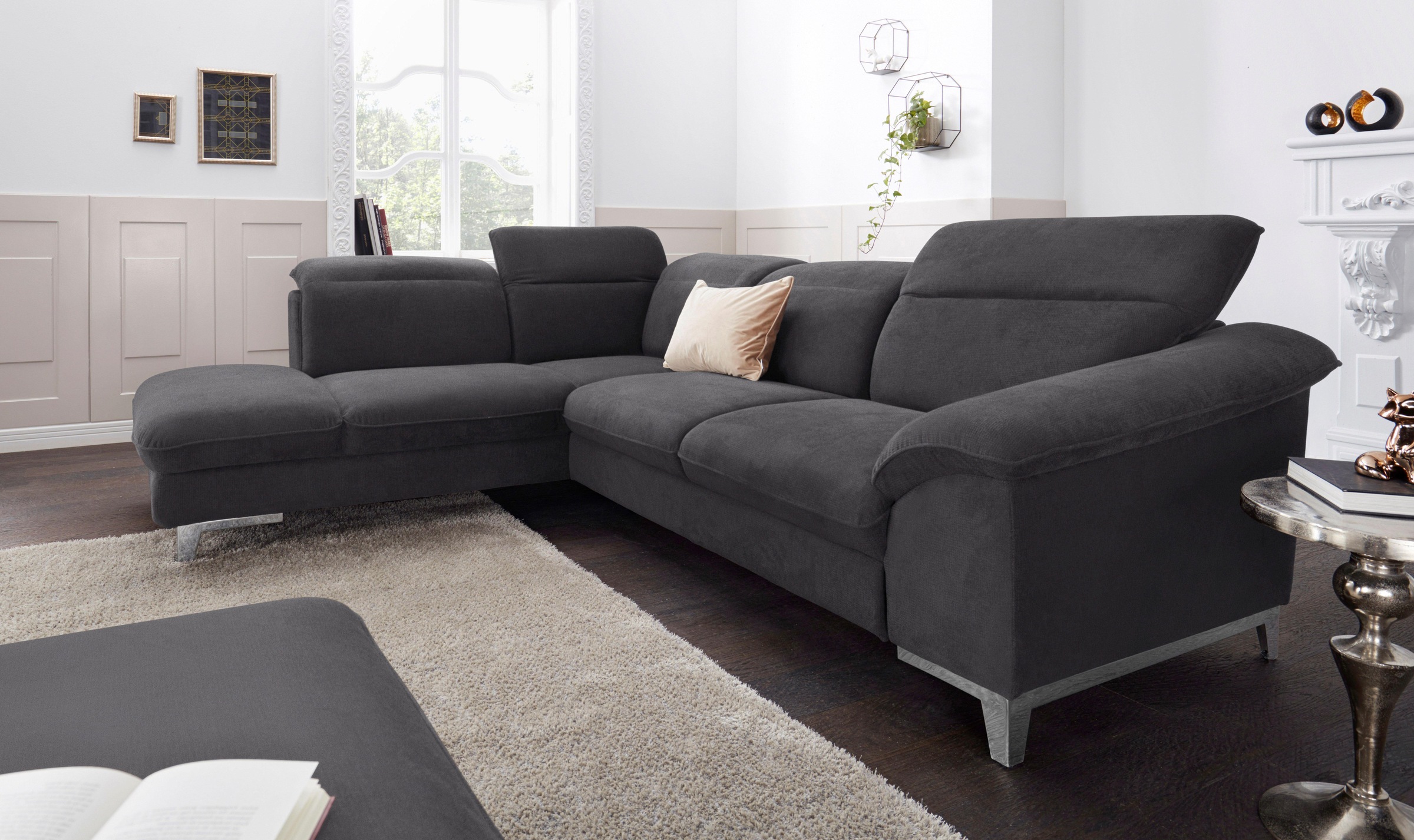 COTTA Ecksofa »Teresa L-Form«, mit Kopfteilverstellung, wahlweise mit Bettfunktion