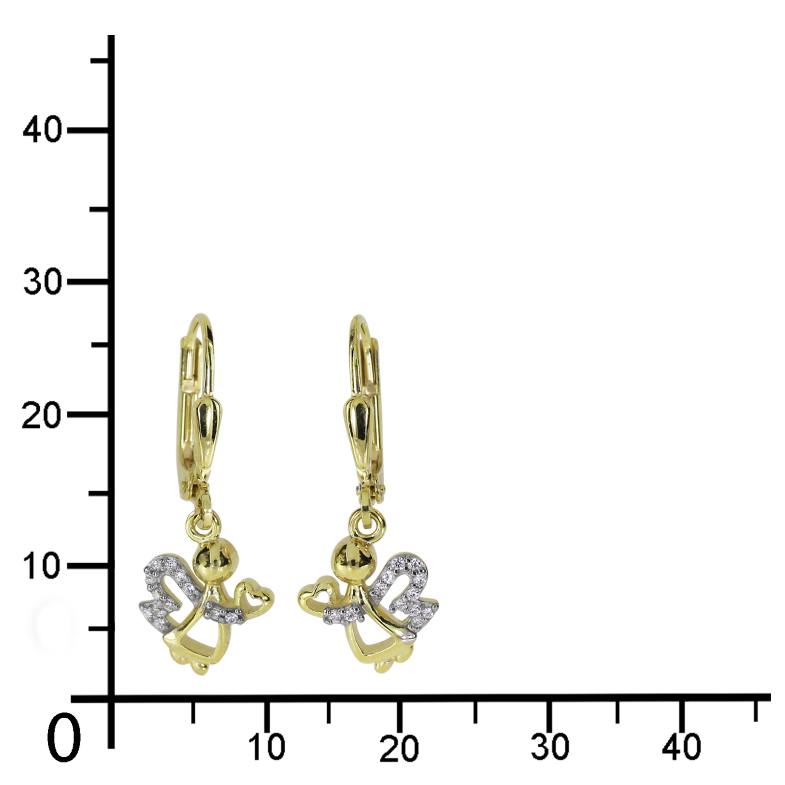 OSTSEE-SCHMUCK Paar Ohrhänger »- Engel - Gold 333/000 - Zirkonia«