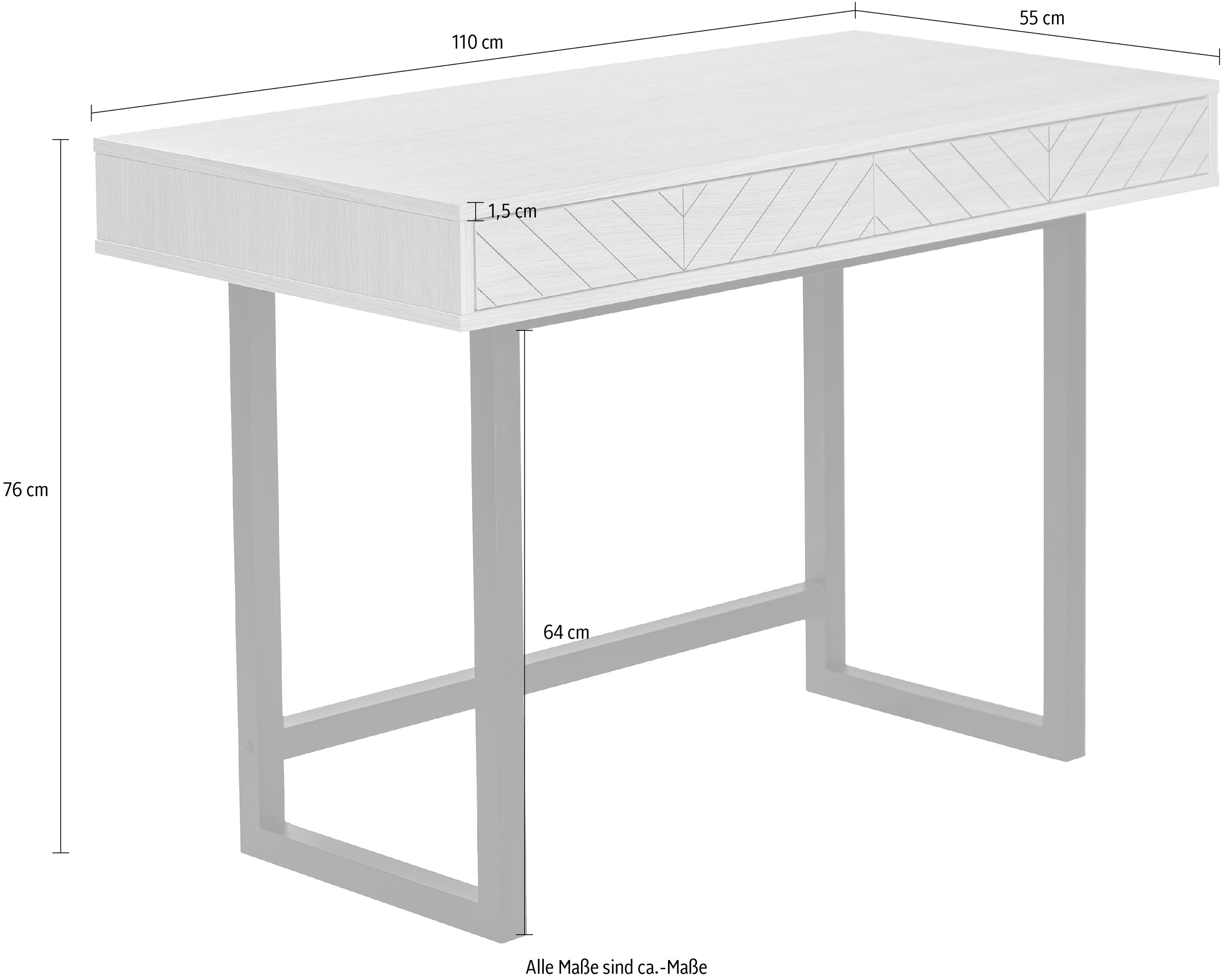 Woodman Schreibtisch »Camden«, skandinavisches Design, praktisch ausziehbar mit Push-to-Open-Funktion