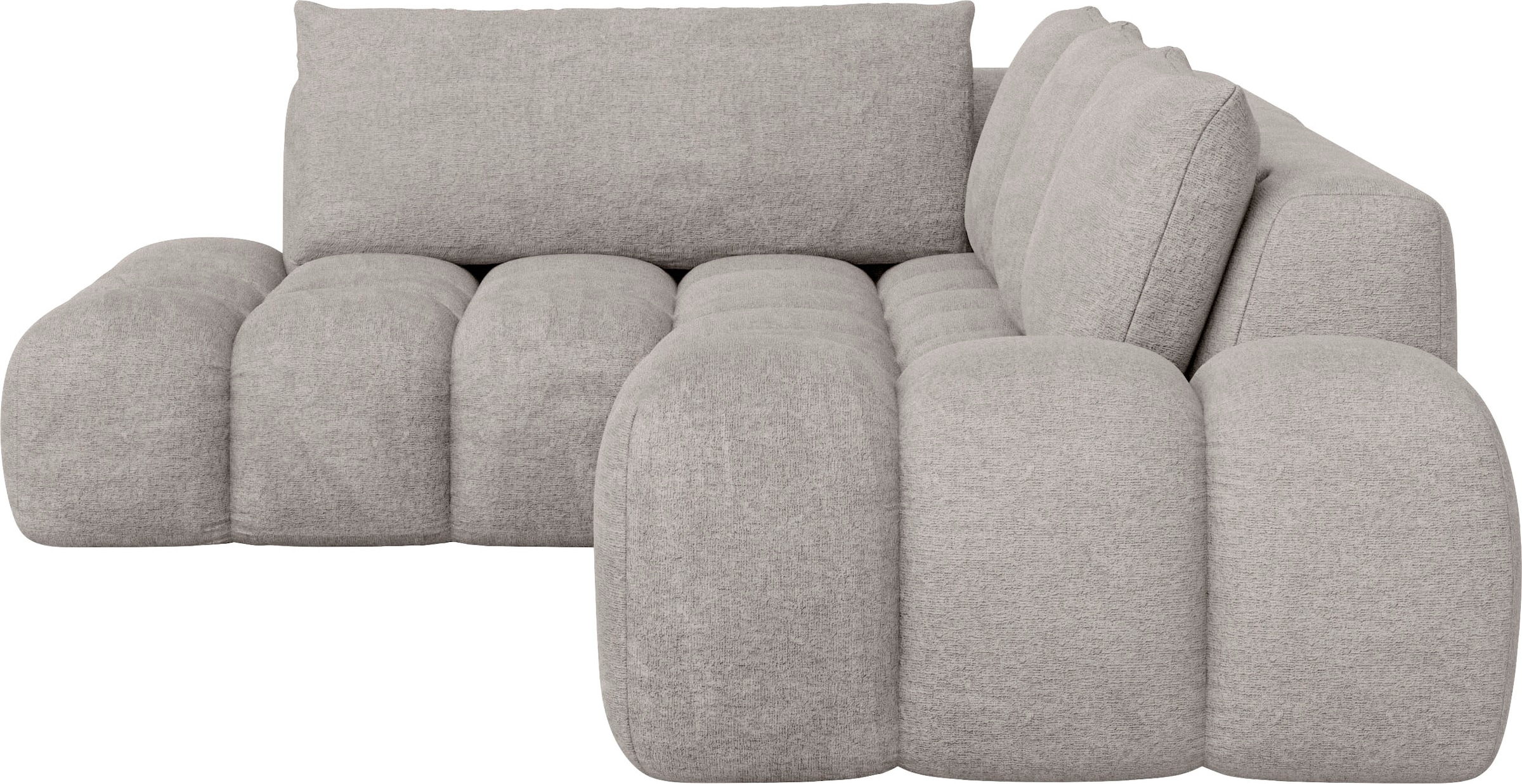 INOSIGN Ecksofa »AZITA Designsofa, elegant und bequem L-Form, Bubble-Optik«, lose Rückenkissen, traumhafte Steppung, Maße B/T/H: 352/210/72 cm