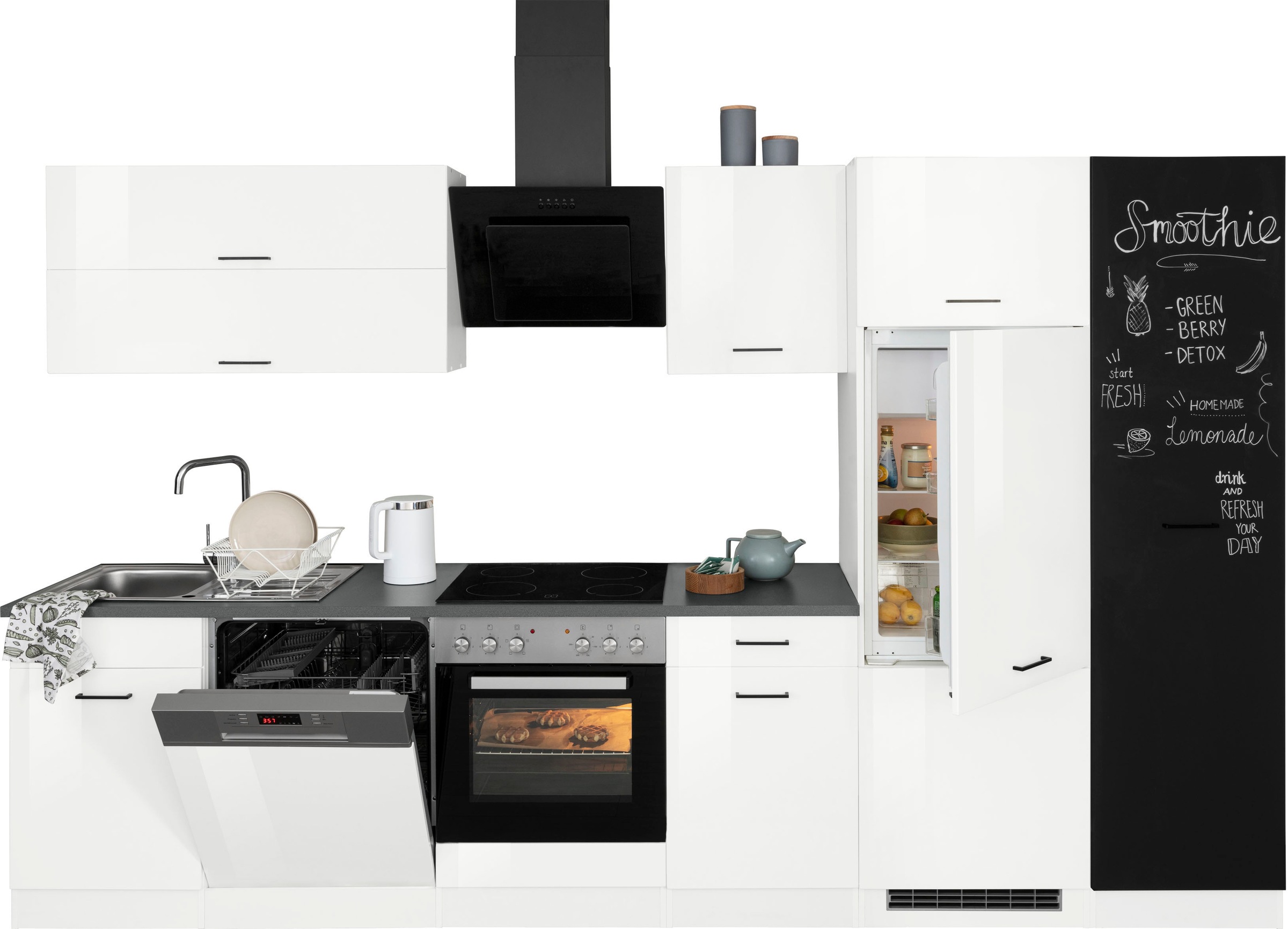 KOCHSTATION Küchenzeile »KS-Trier« ohne E-Geräte, Breite 330 cm