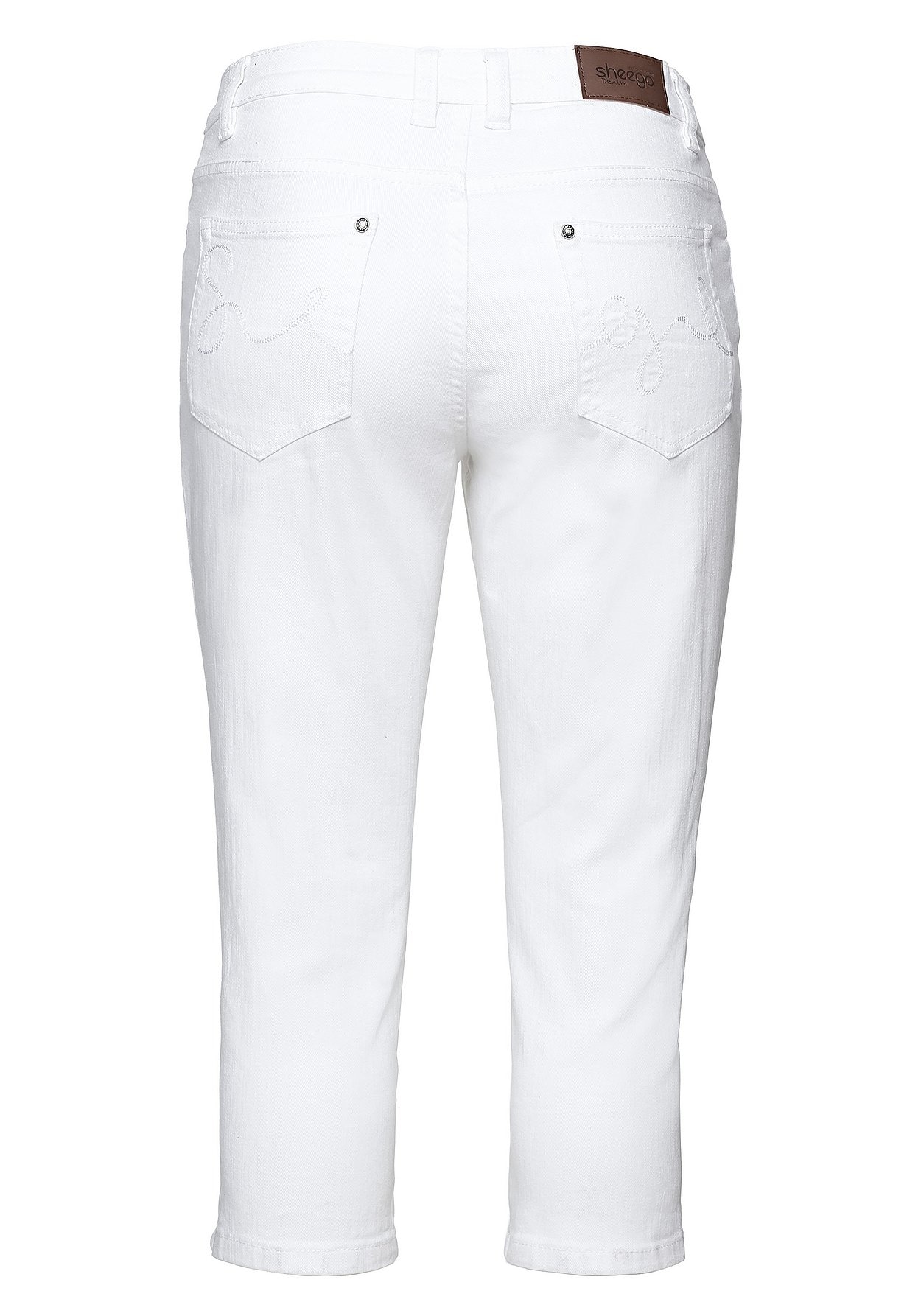 Sheego Caprijeans »Caprijeans mit Used-Effekten«