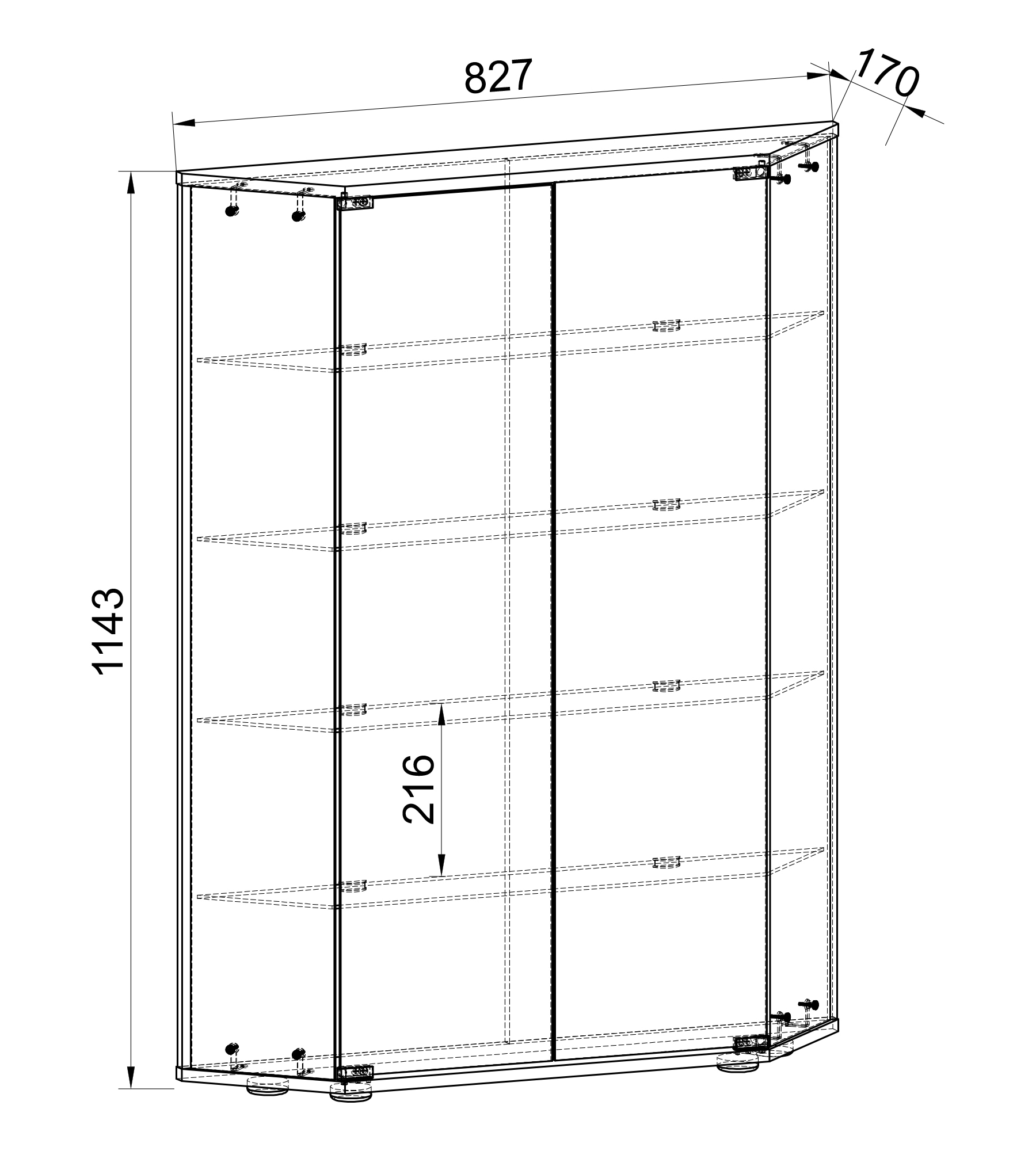 VCM Standvitrine »Holz Glas Stand Vitrine Sammelvitrine Cenila L«