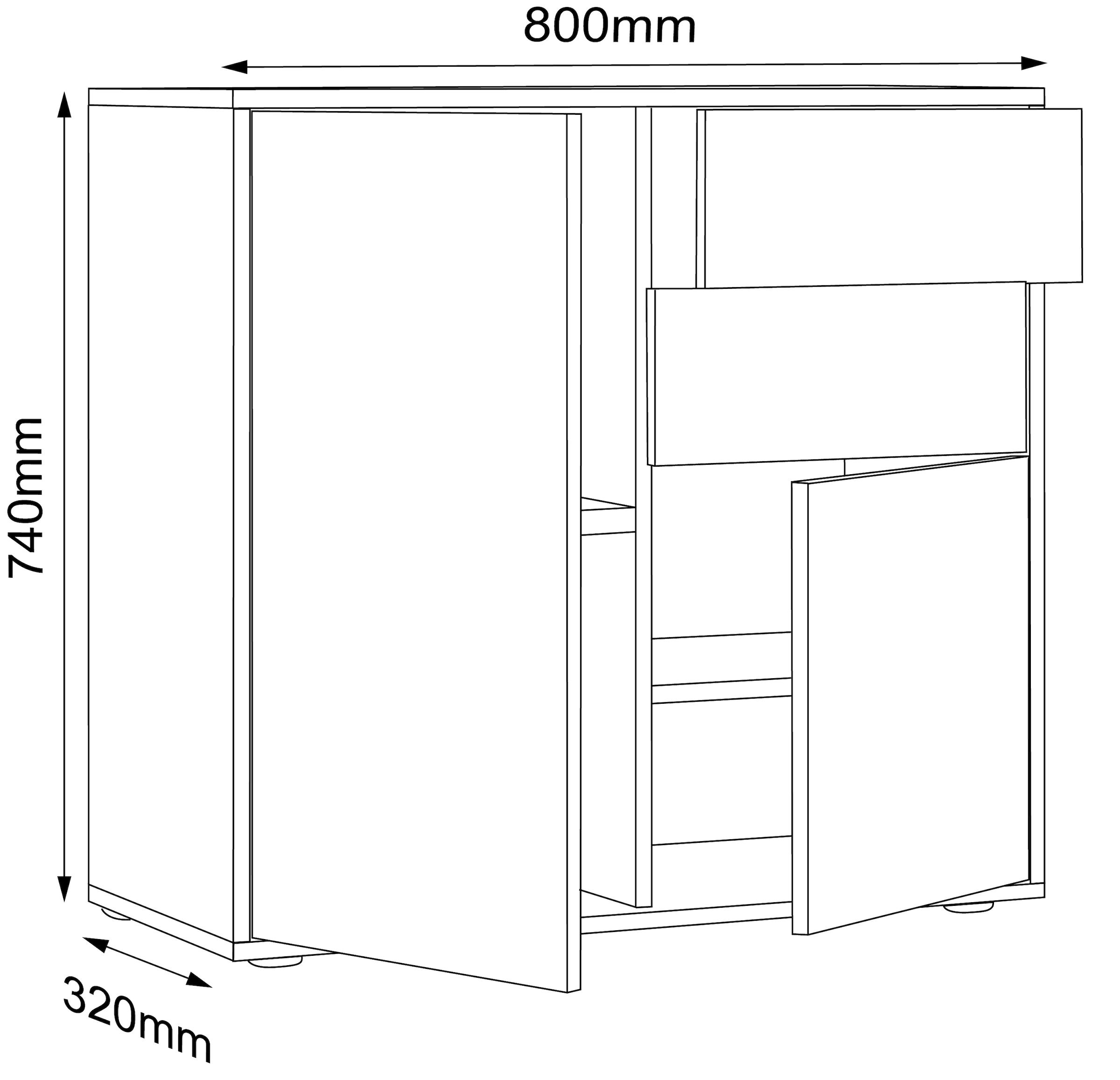 VCM Kommode »Holz Kommode Sideboard Salia Breite 80 Schublade« 1 Stk. tlg.