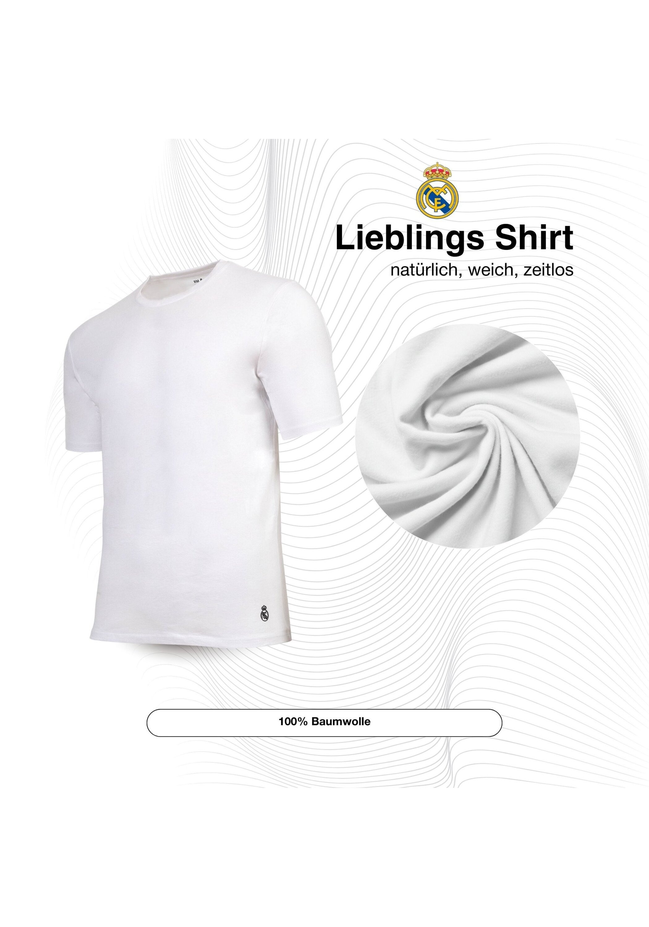 Real Madrid T-Shirt »T-Shirt RM Undershirt U-Neck 5-Pack 5er Pack« 5
