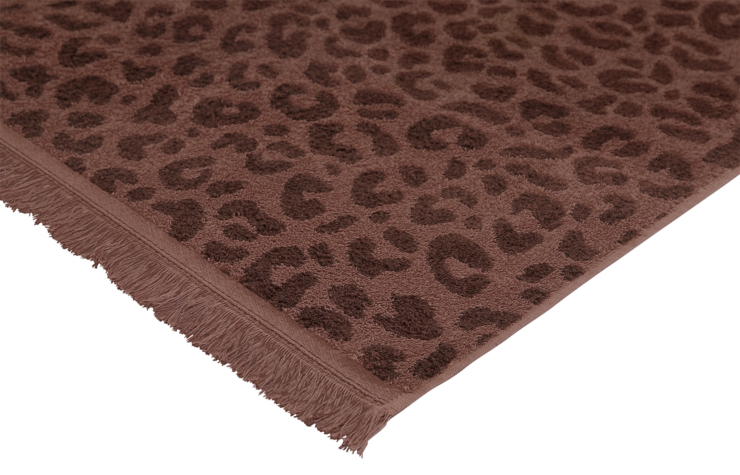 OTTO home Strandtuch »Tiffani, Leopardenmuster, Premium Strandtücher 2-tlg, 500 gr/m²« 90x180 cm, Animal Print, Leo, modern, Urlaub, mit Fransen