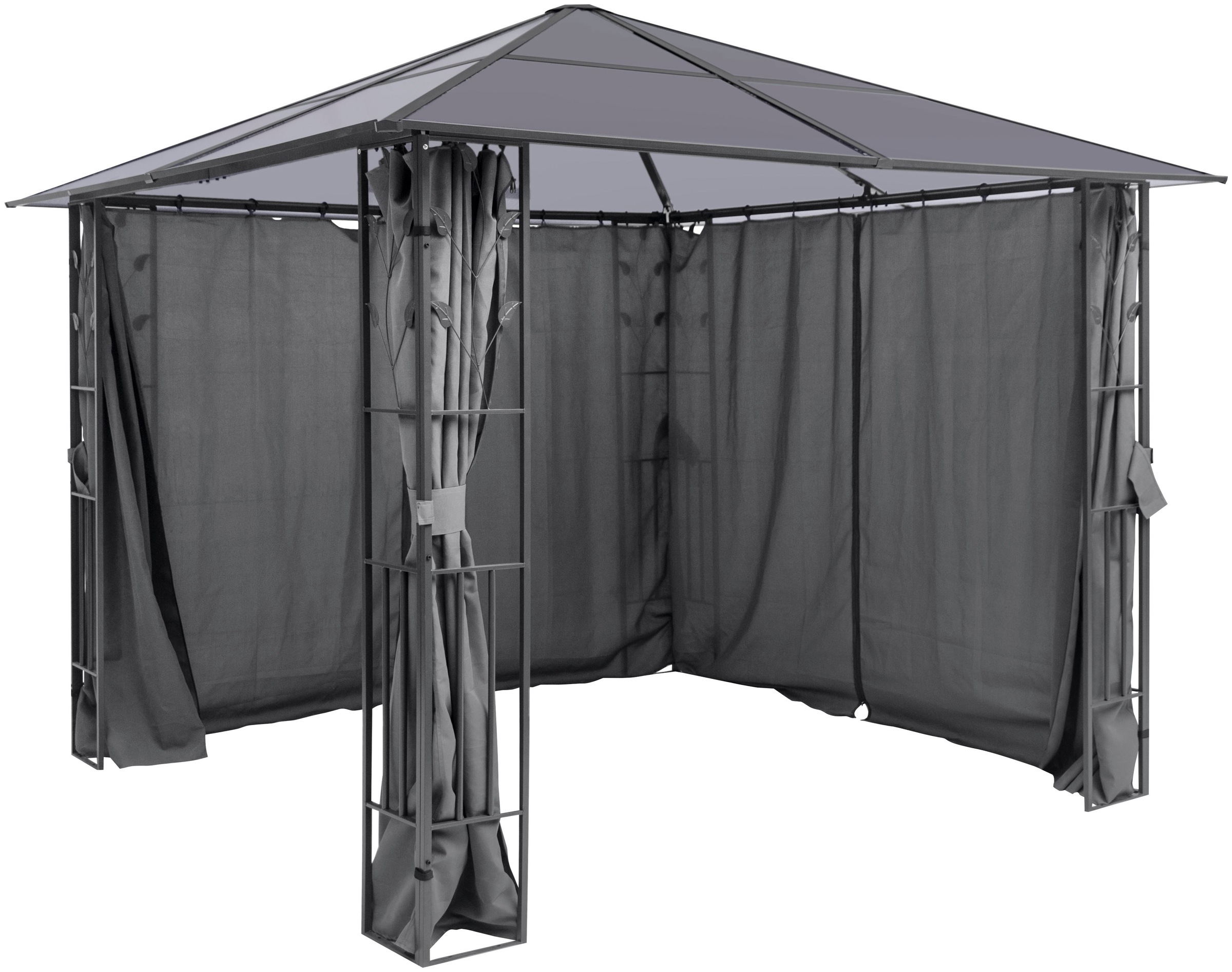 KONIFERA Pavillon »Valencia«, Blätter-Optik, 300x300 cm oder 300x400 cm, Stahlgestell