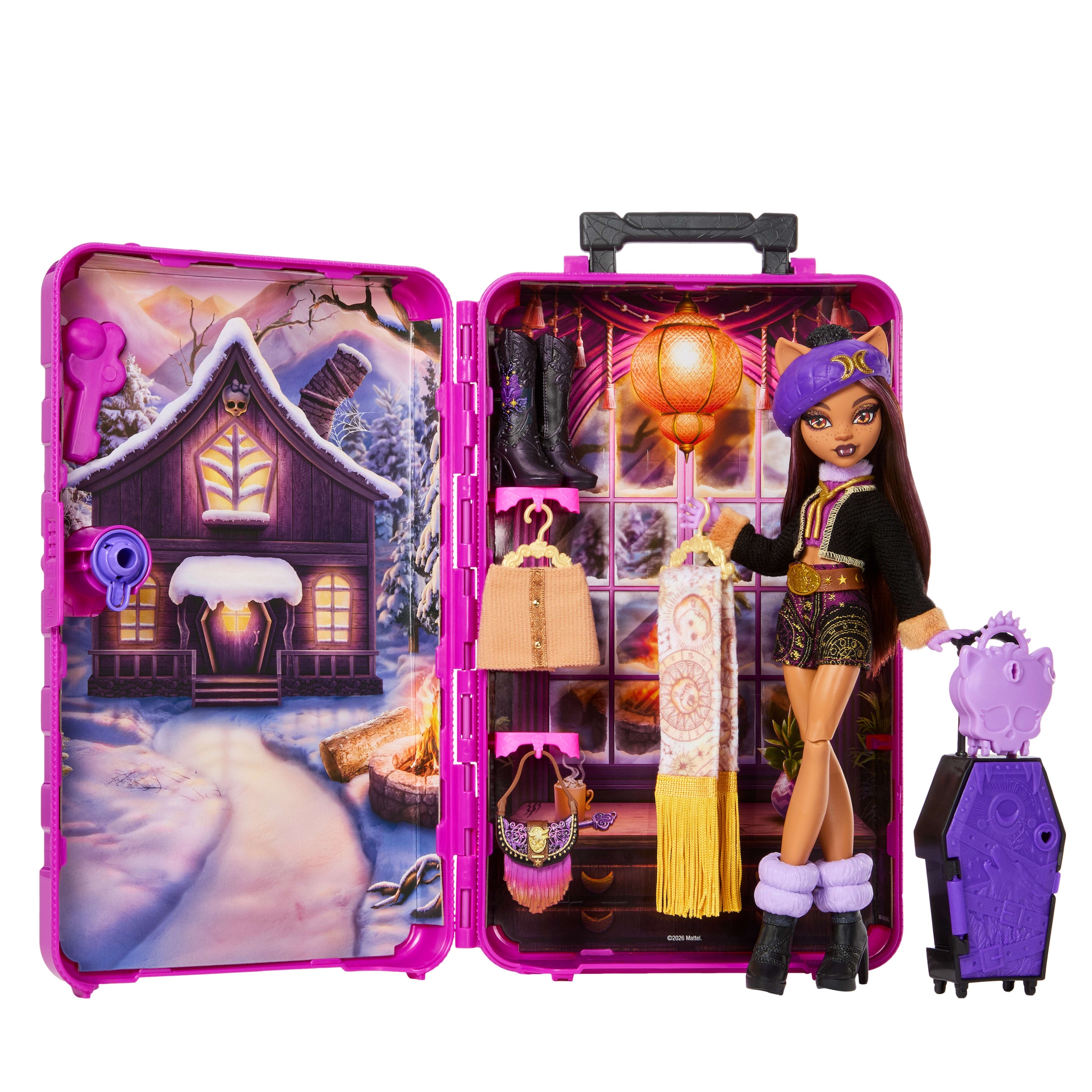 MonsterHigh™ Anziehpuppe »Monster High Skulltimate Secrets Hütten-Gruselurlaub, Clawdeen Wolf«