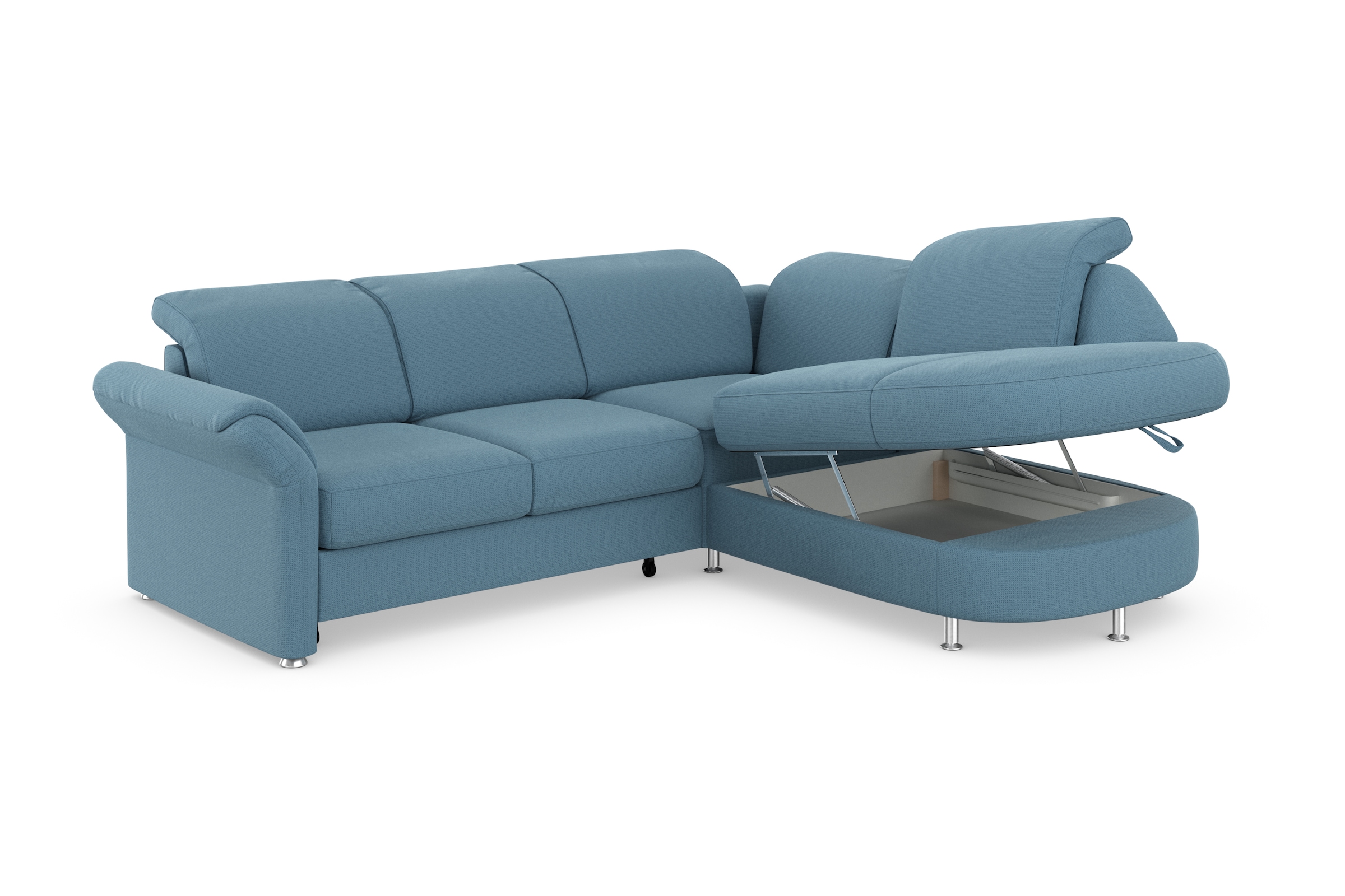 sit&more Ecksofa »Apulia L-Form«, wahlweise Bettfunktion, Bettkasten und Kopf- und Armteilverstellung