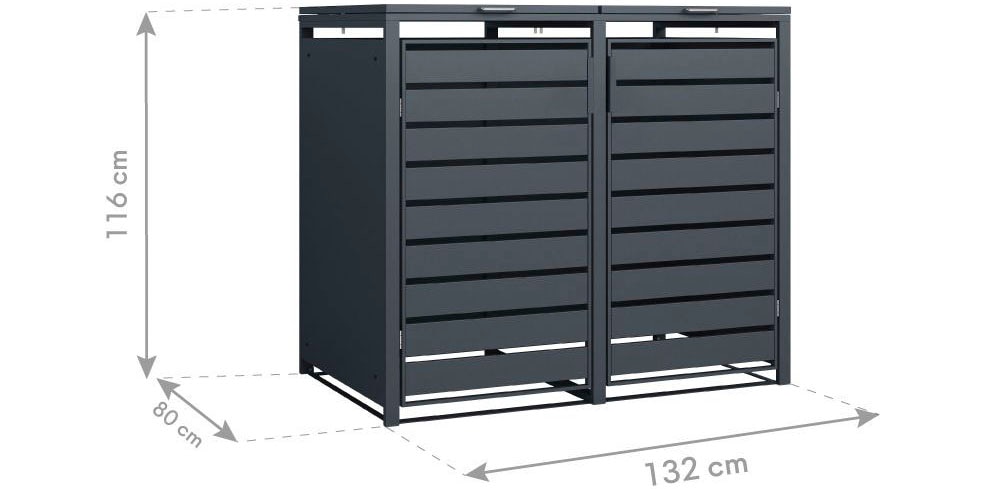 WESTMANN Mülltonnenbox »Kubus«, Platz für 2x240 L Mülltonnen