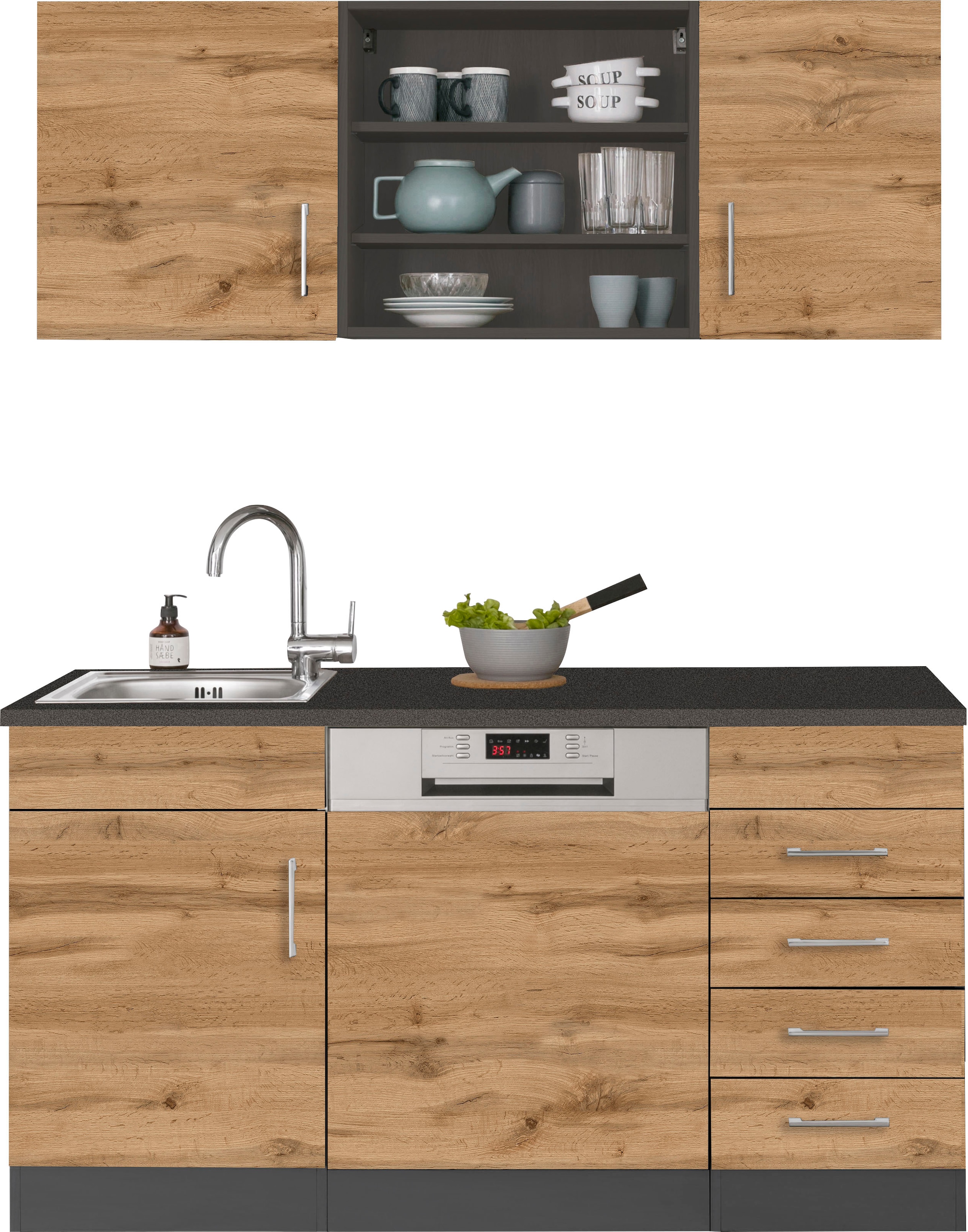 KOCHSTATION Pantryküche »KS-Mali«, Breite 150 cm, mit E-Geräten