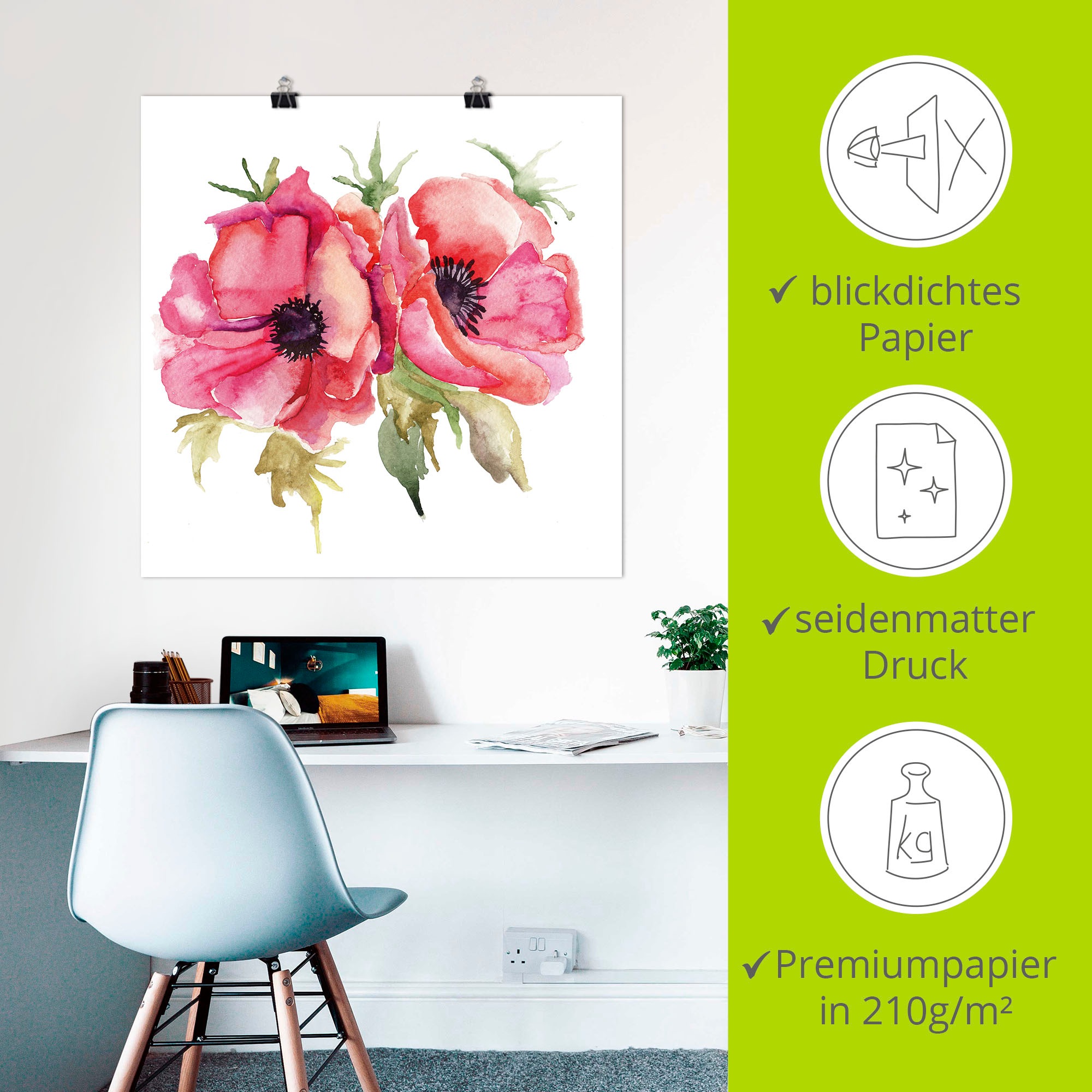 Artland Wandbild »Mohnblumen« Blumen 1 Stk. tlg. als Leinwandbild, Poster in verschied. Größen