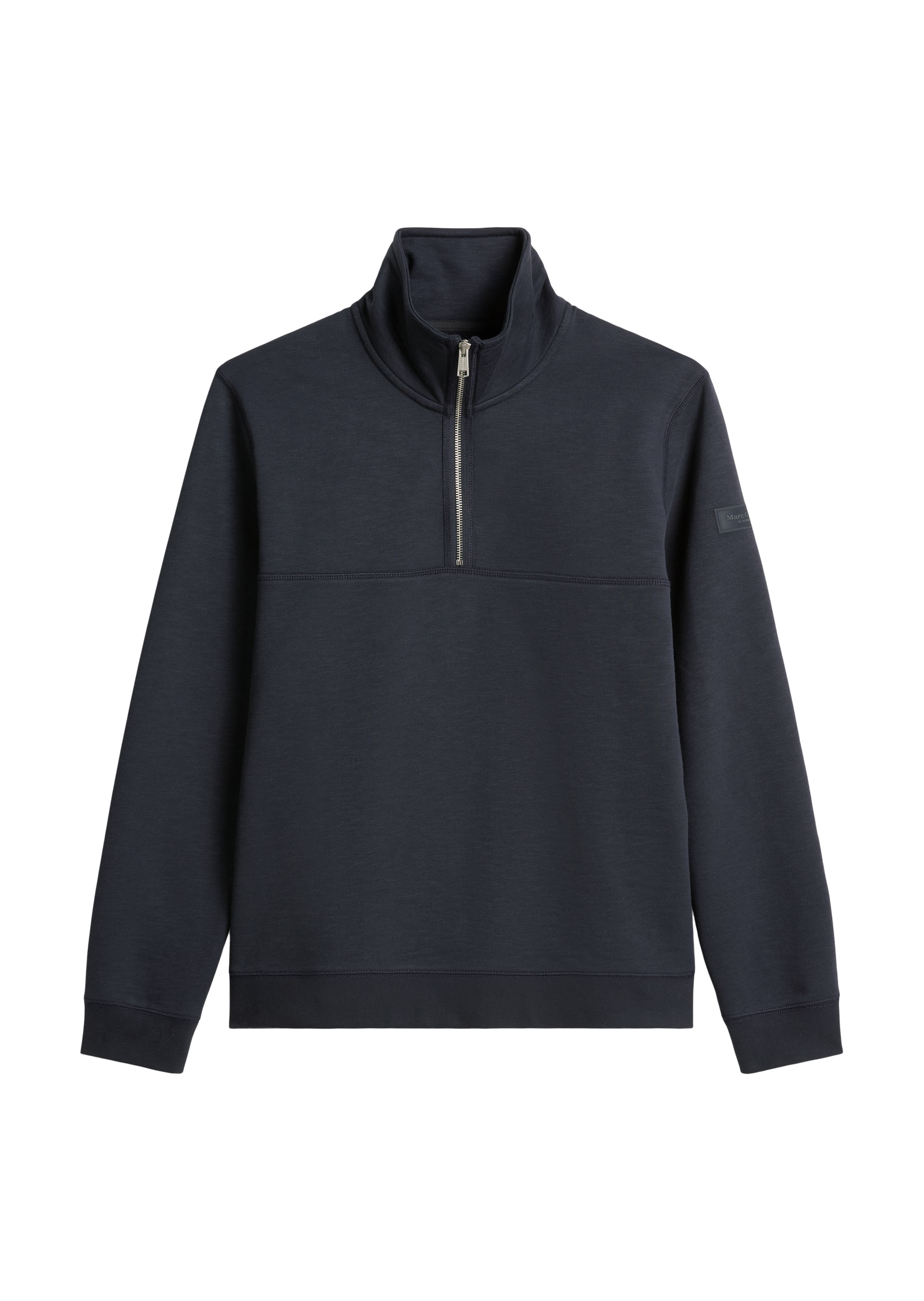 Marc O'Polo Sweatshirt »regular fit aus weicher Bio-Baumwolle«, Troyerkragen mit Reißverschluss

