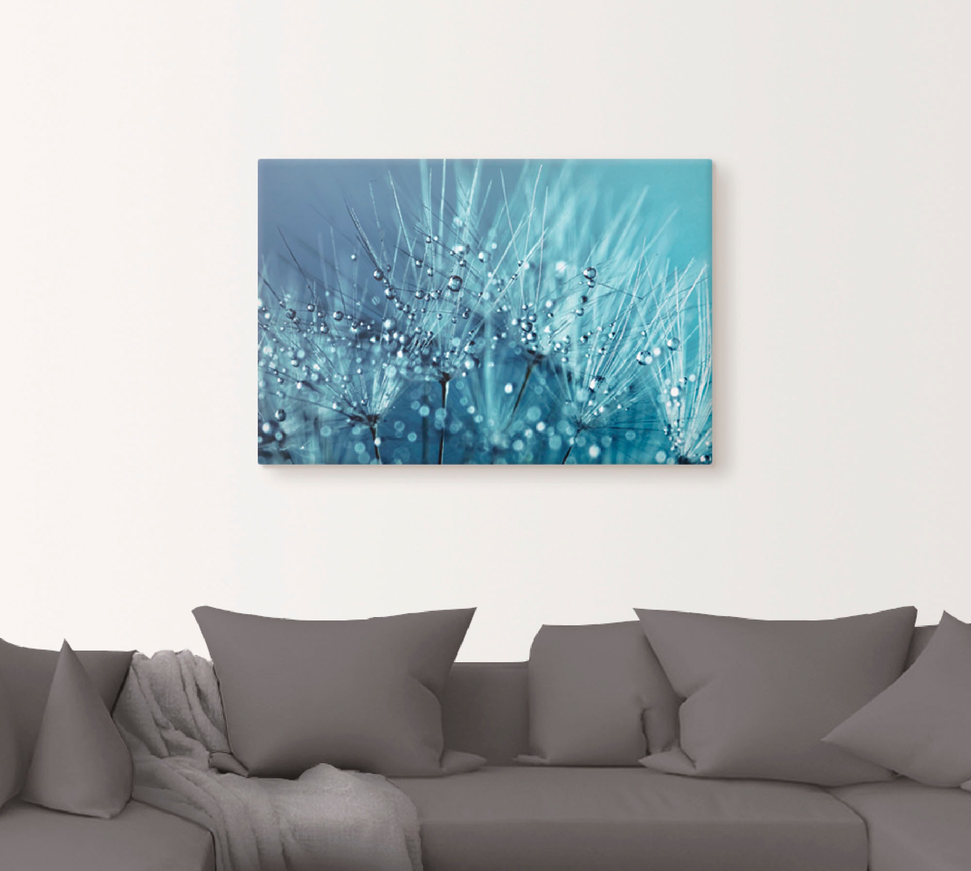 Artland Wandbild »Blaue glitzernde Pusteblume«, Blumen, (1 St.), als Leinwandbild, Poster in verschied. Größen
