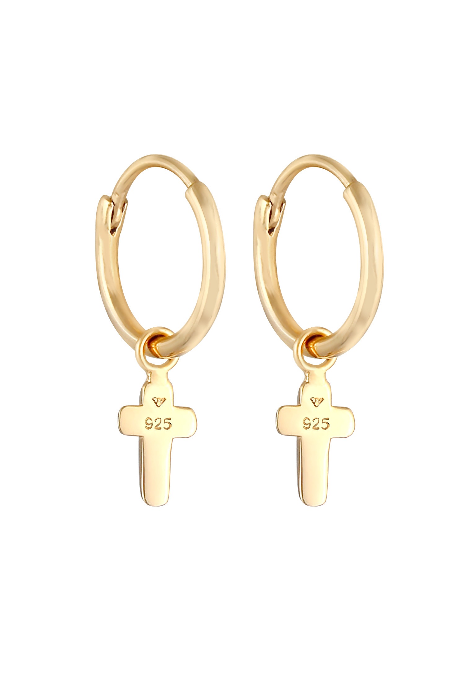 Elli Paar Ohrhänger »Ohrringe Creolen Kreuz Religion Einhänger 925 Silber«