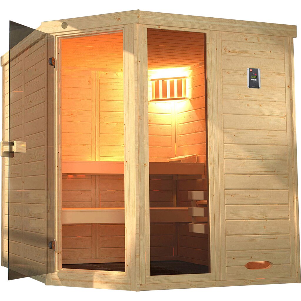 weka Sauna »Laukkala«, (Set), 7,5 kW-Ofen mit digitaler Steuerung