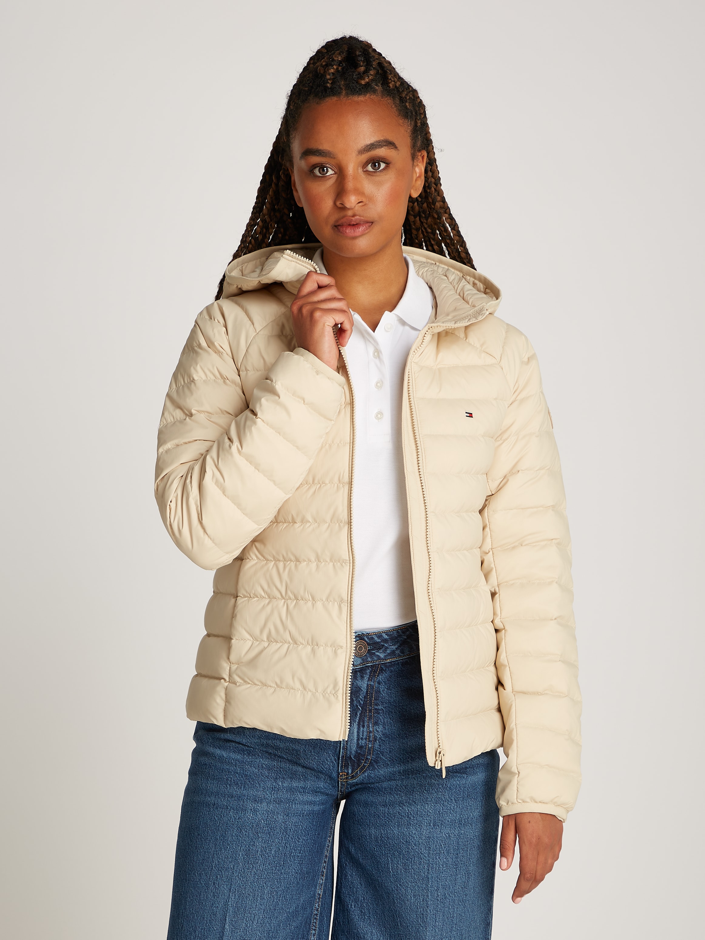 Steppjacke »SPORTY LW DOWN JACKET«, mit Kapuze, mit leichter Wattierung