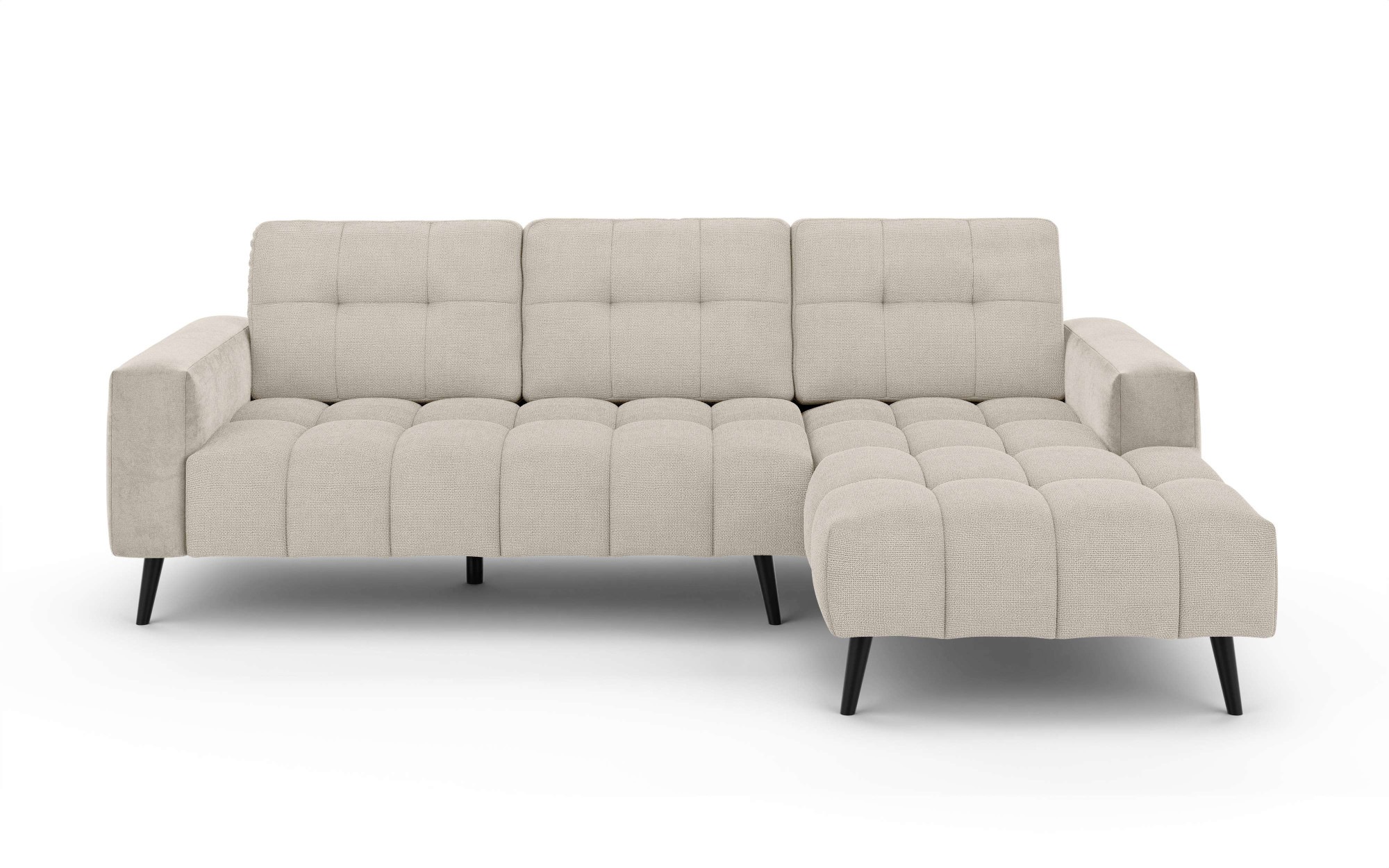 INOSIGN Ecksofa »SERINE mit Recamiere rechts/links bestellbar, Maße B/H/T 253/91/161 cm«, L-Form mit Wellenunterfederung, 3 Rückenkissen, ohne Bettfunktion