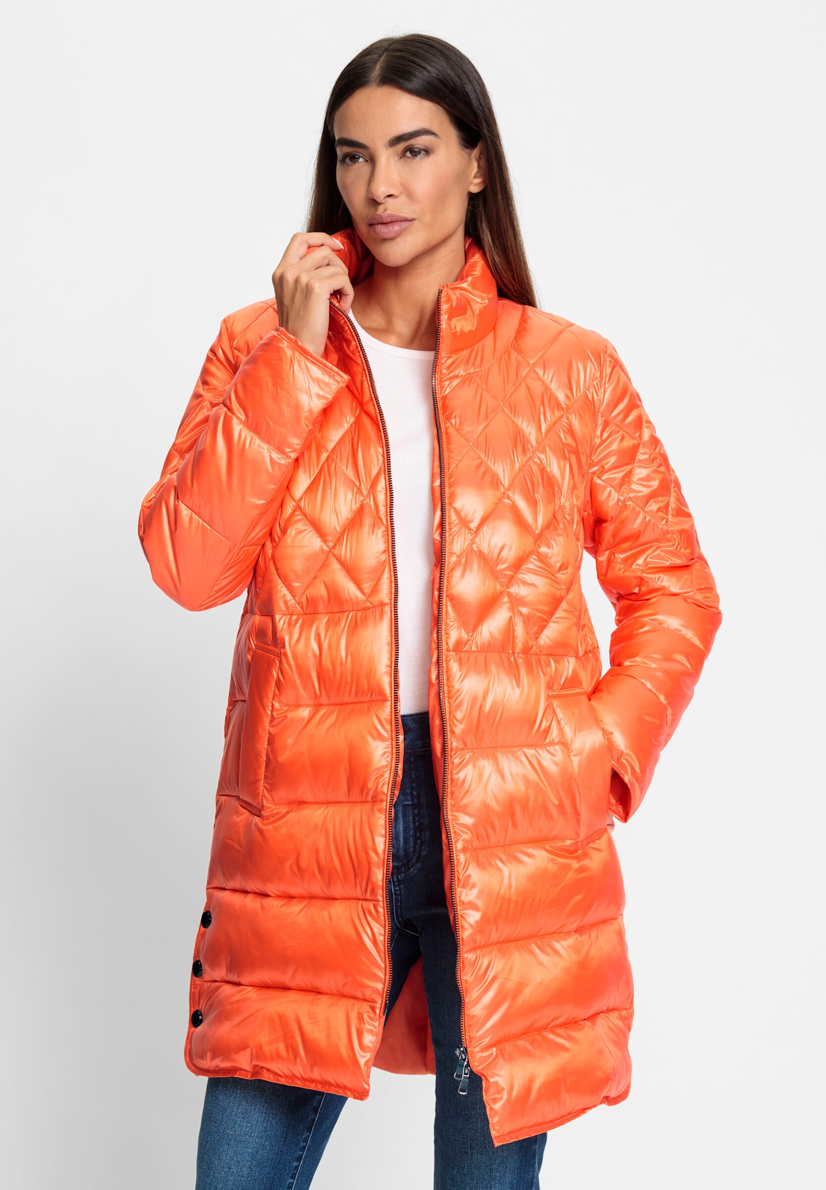 heine Steppjacke »Steppmantel Steppmantel in Glanz-Optik« ohne Kapuze