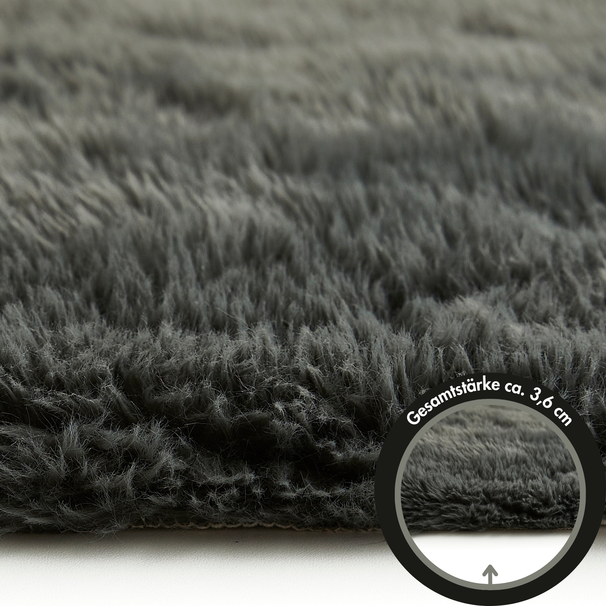 Andiamo Teppich »Alpa«, rechteckig, 36 mm Höhe, Uni Farben, Microfaser, besonders weich & kuschelig, Schlafzimmer