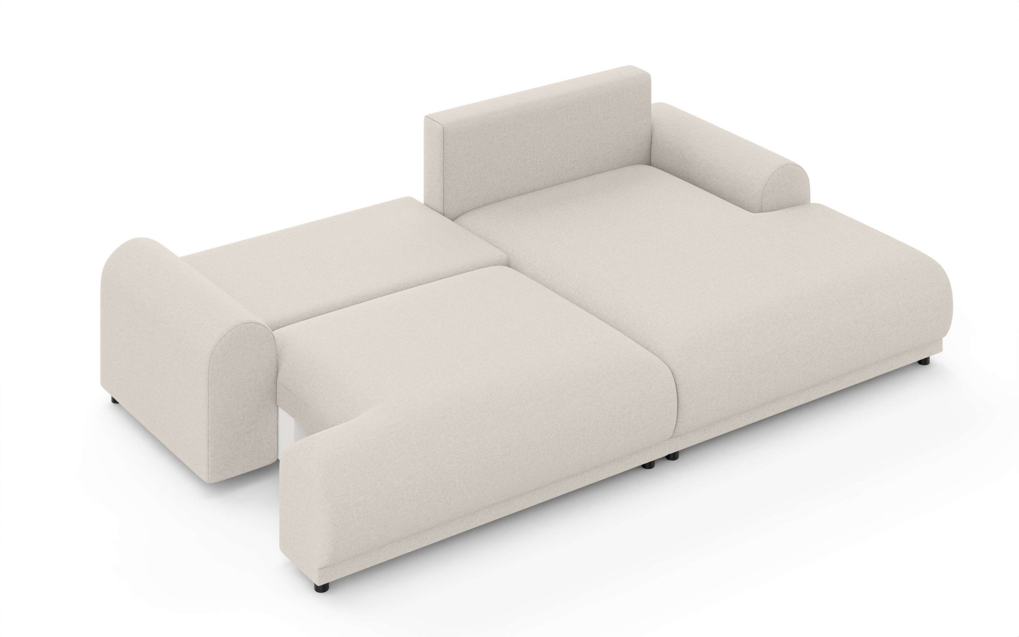 INOSIGN Ecksofa »Marsby, mit Bettfunktion und Bettkasten, Maße: B/H/T 242/65/145 cm«, L-Form mit Wellenunterfederung, Recamiere links oder rechts bestellbar