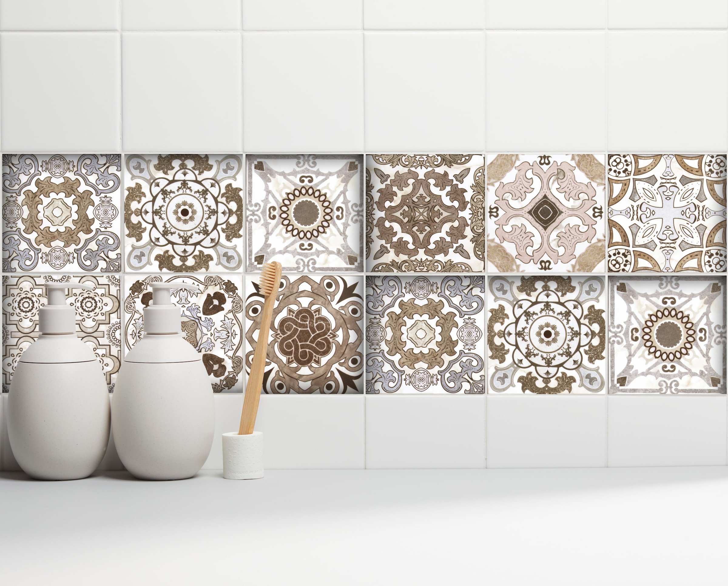 Home affaire Fliesenaufkleber »Ornamente« Stickerfliesen, selbstklebend, Sticker, 12er Set