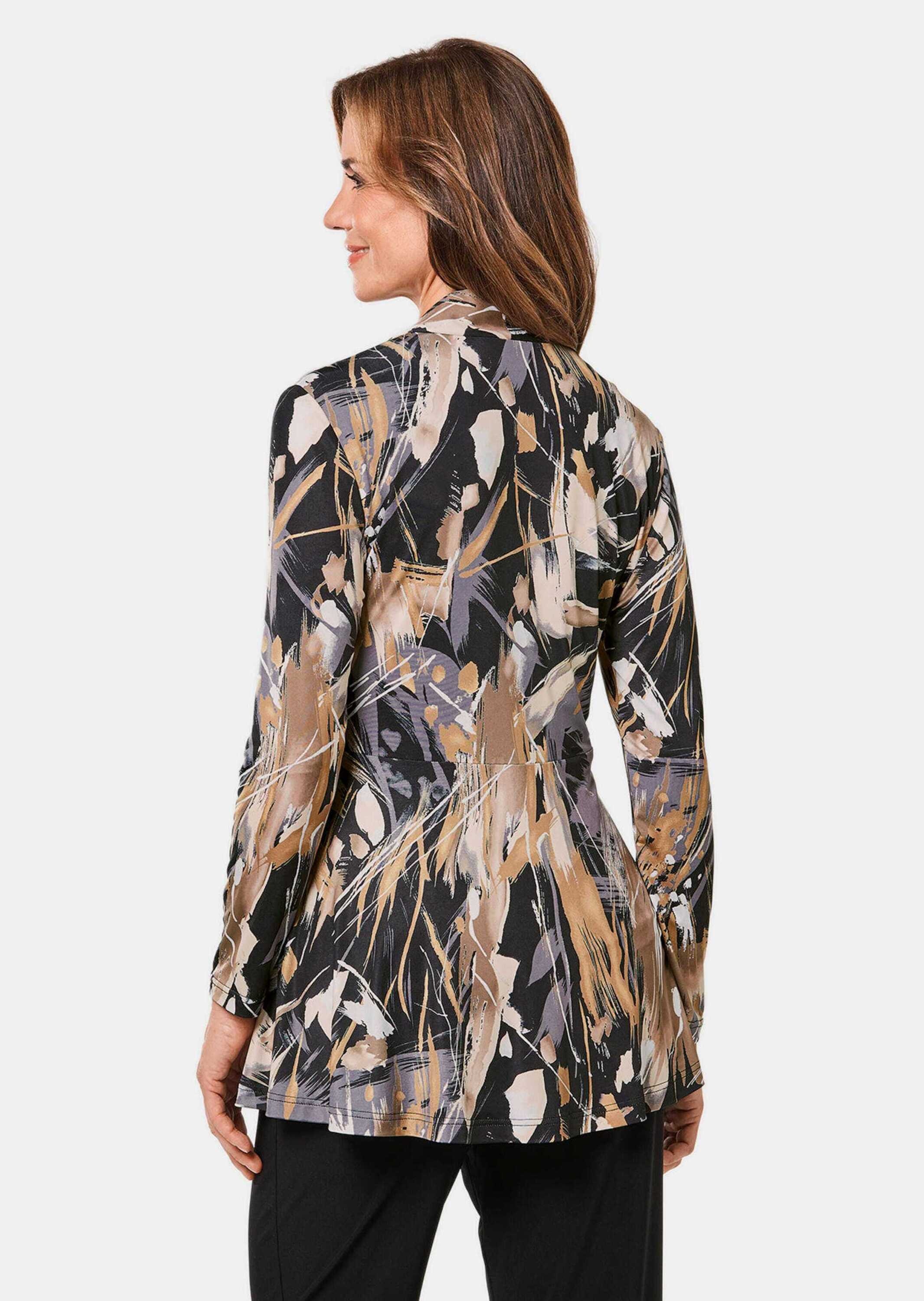 GOLDNER Sommerjacke »Kurzgröße Stretchbequeme Slinky-Longjacke mit aufregendem Druck«